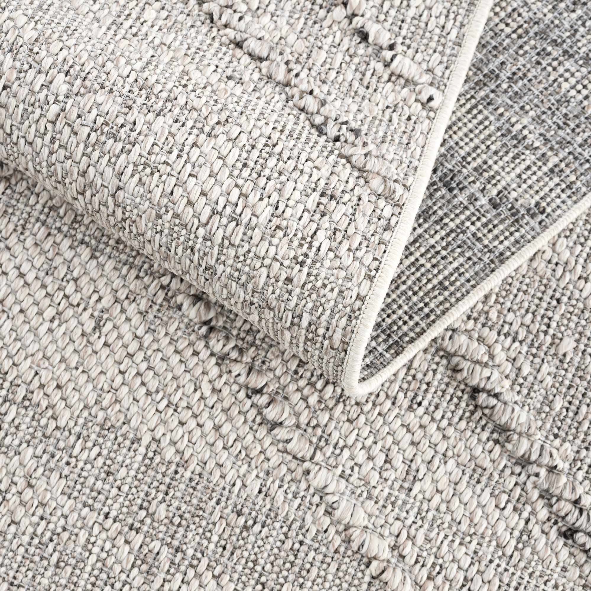 Baqer Bone & Taupe Textured Performance Outdoor Rug - Clearance - Image 18
