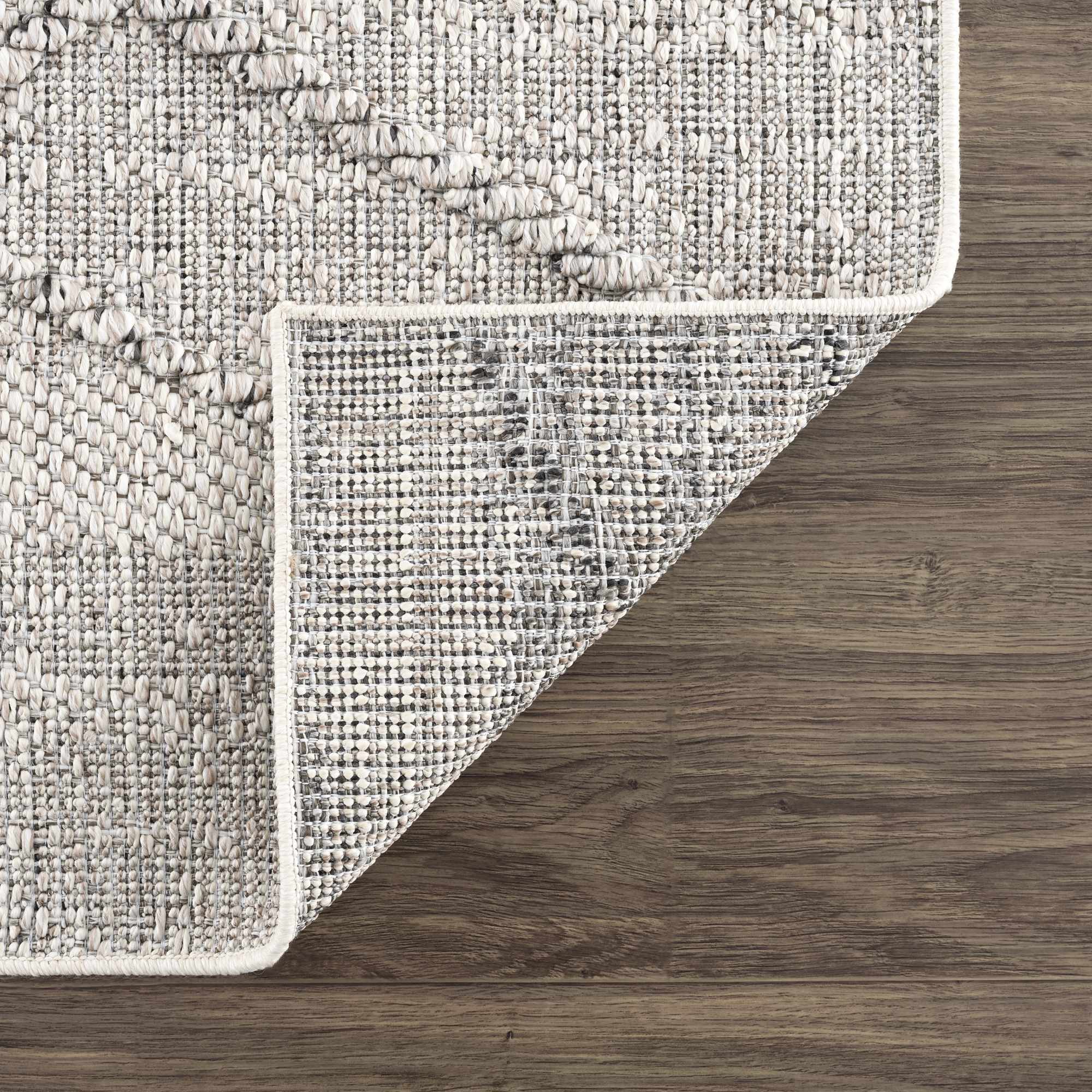 Baqer Bone & Taupe Textured Performance Outdoor Rug - Clearance - Image 5