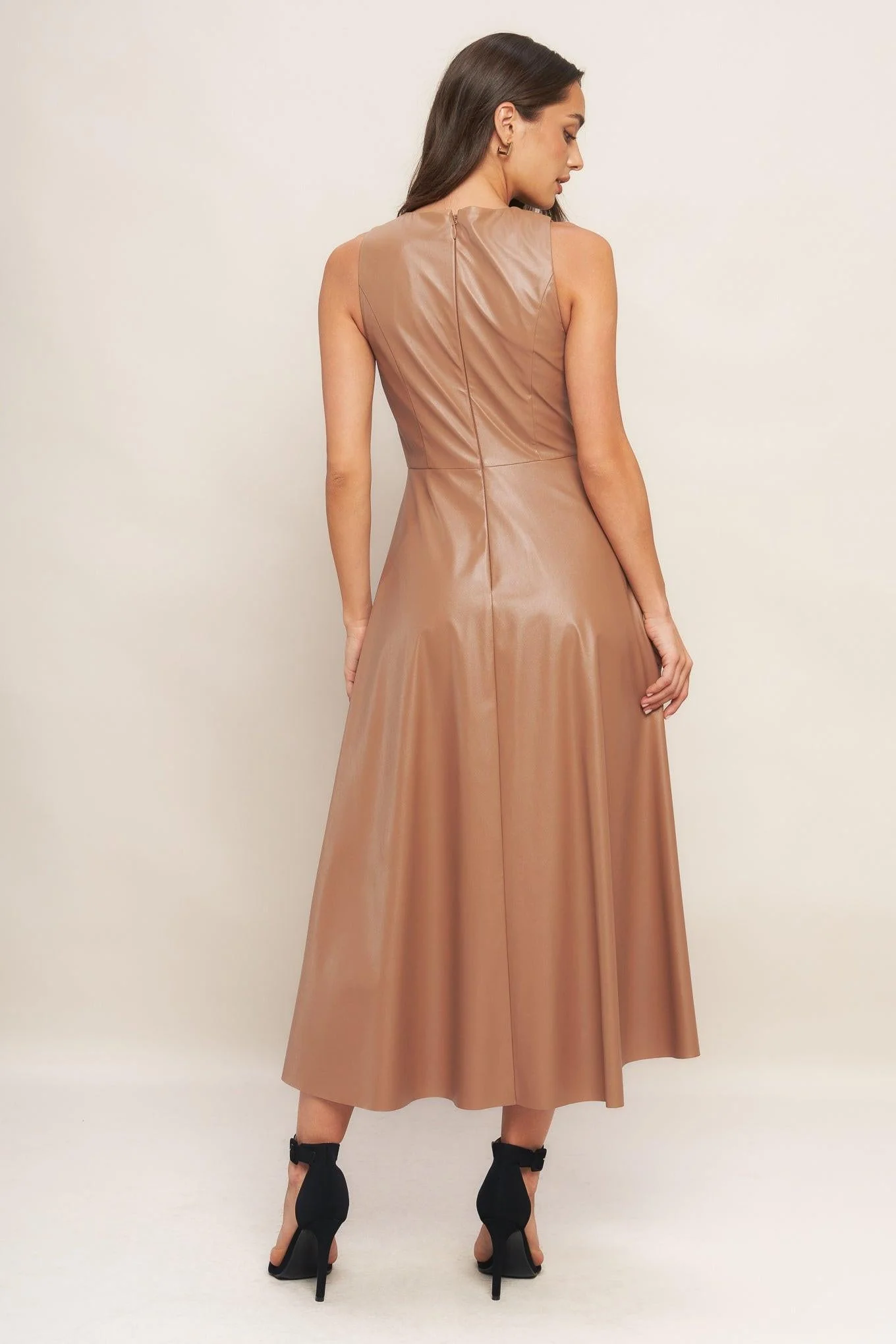 Bare Sophistique Faux Leather Midi Dress - Image 6