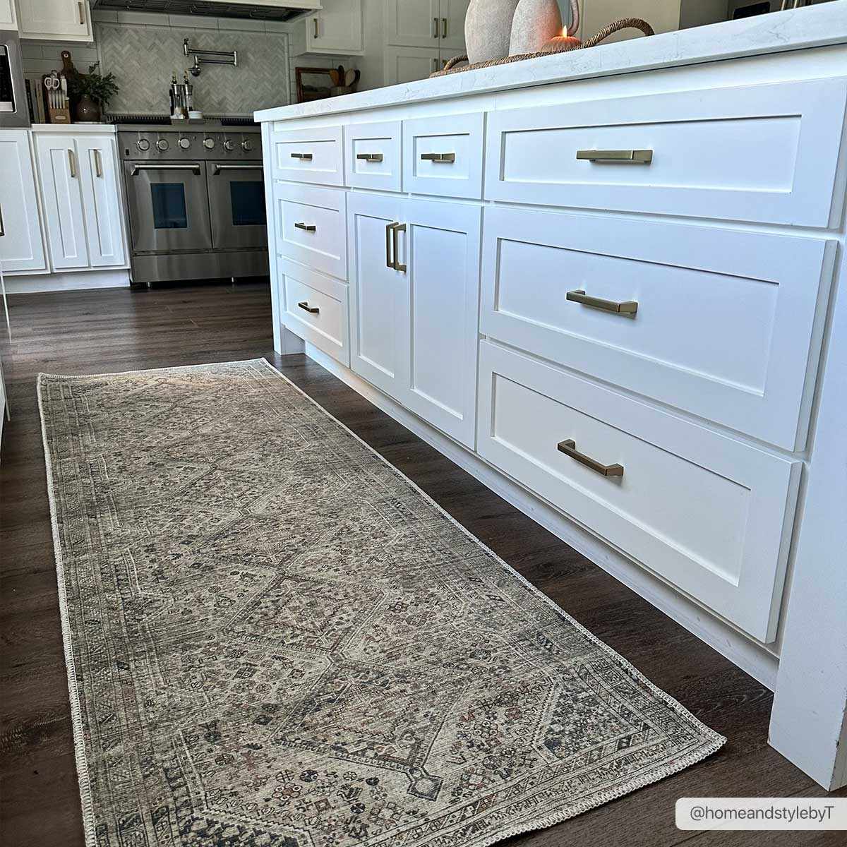 Barny Beige Flat Pile Washable Rug - Image 5