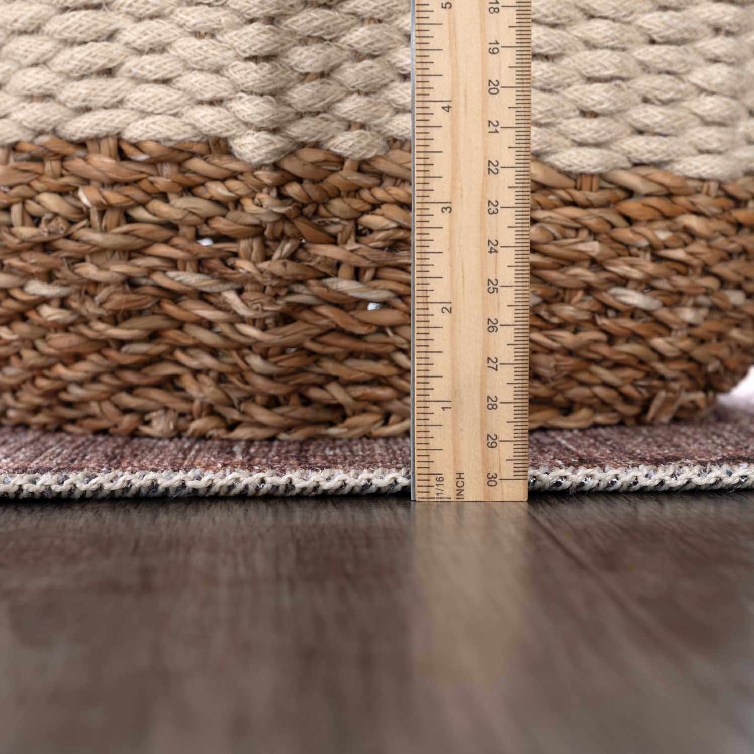 Barny Brown Flat Pile Washable Rug - Clearance - Image 11