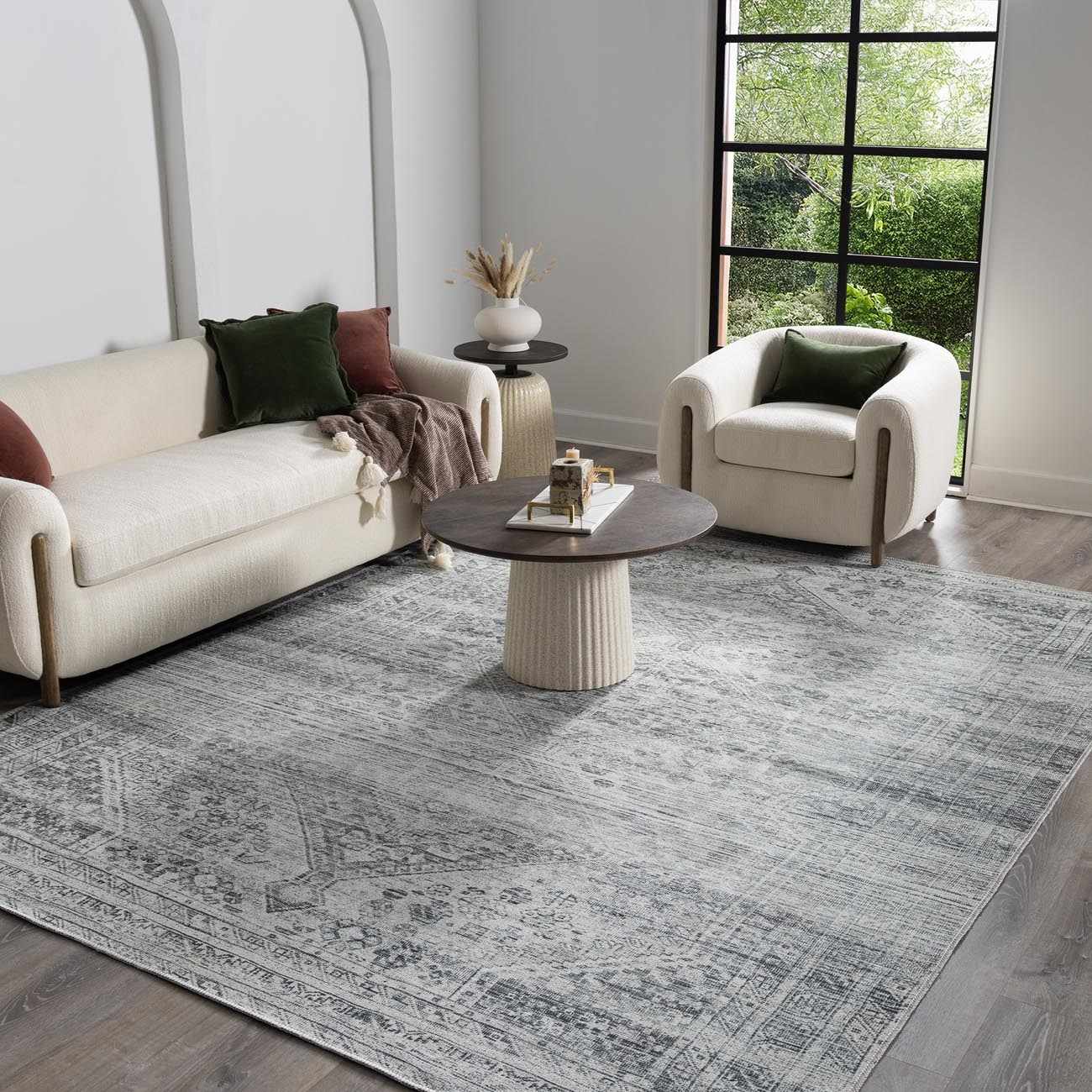 Barny Gray Blue Washable Rug - Clearance - Image 4