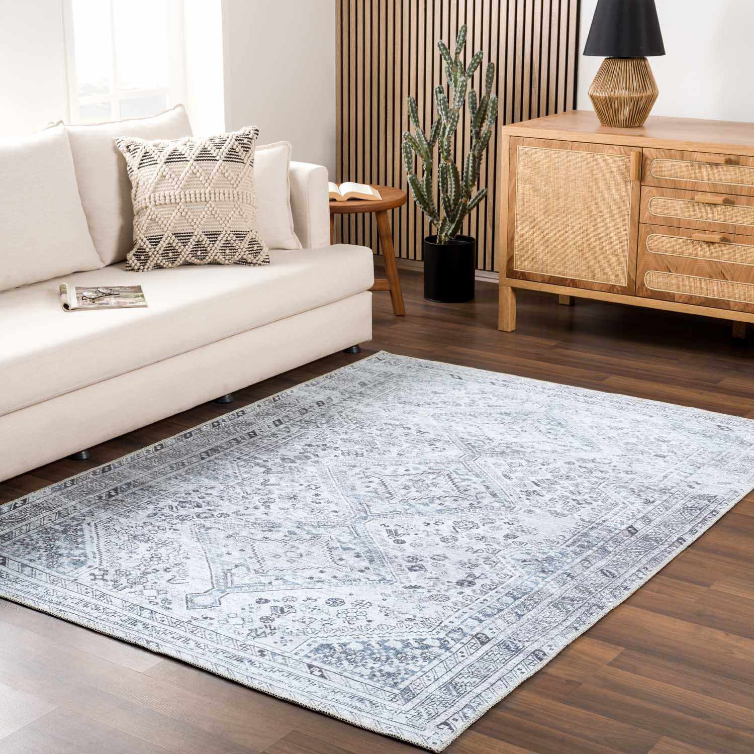 Barny Gray Denim Washable Rug - Clearance - Image 10