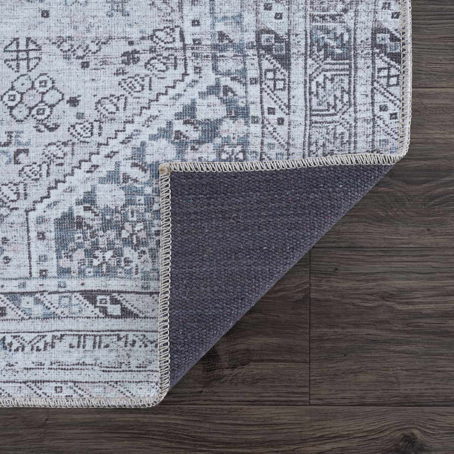 Barny Gray Denim Washable Rug - Clearance - Image 5