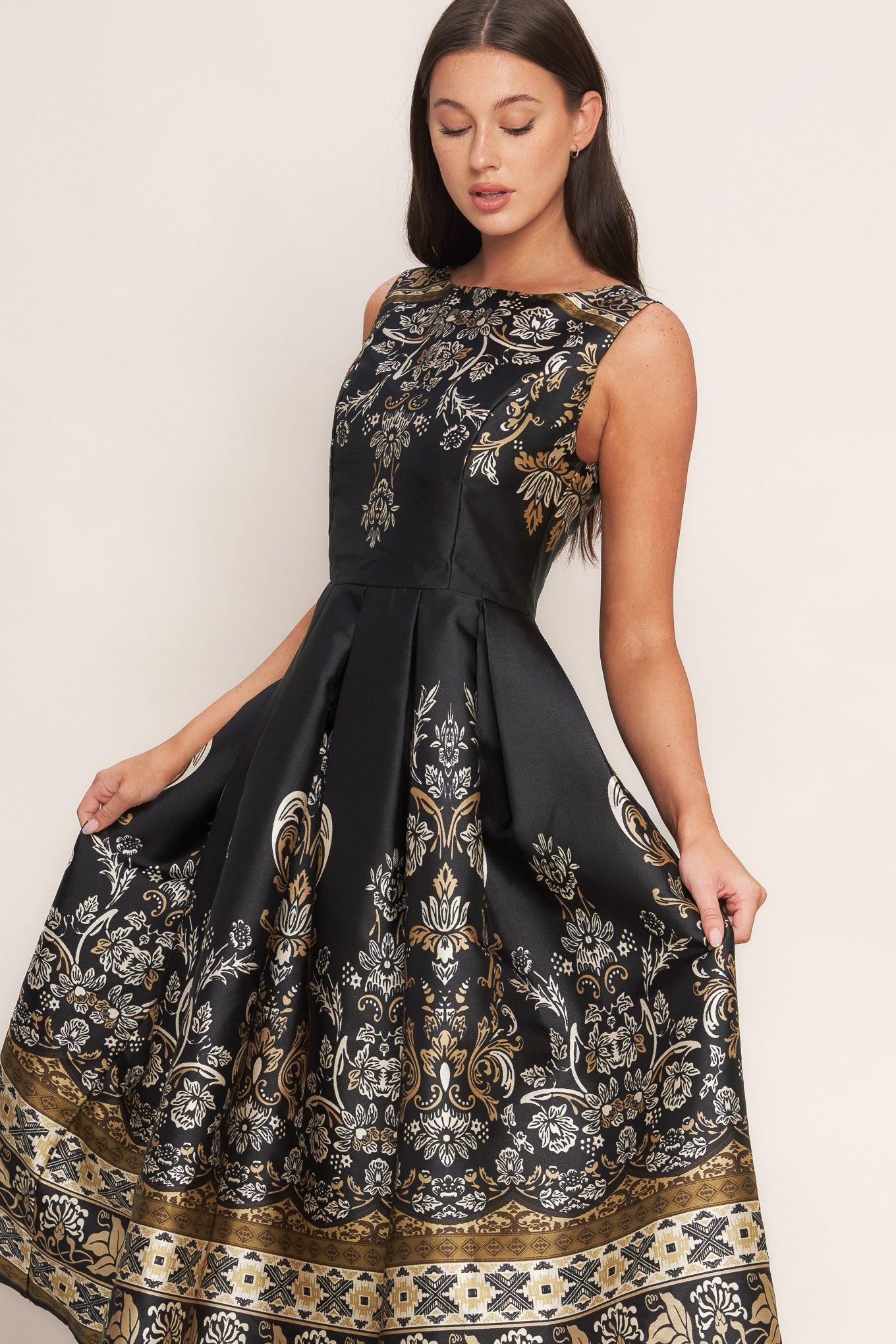 Baroque Spell Woven Midi Dress - Image 4
