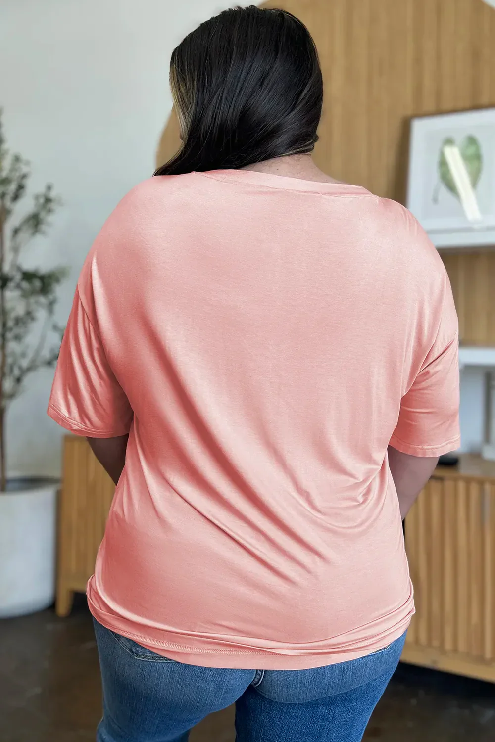 Basic Bae Full Size Bamboo V-Neck Drop Shoulder T-Shirt - Image 10