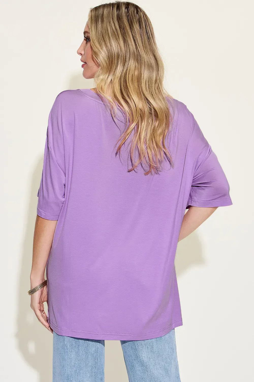 Basic Bae Full Size Bamboo V-Neck Drop Shoulder T-Shirt - Image 20