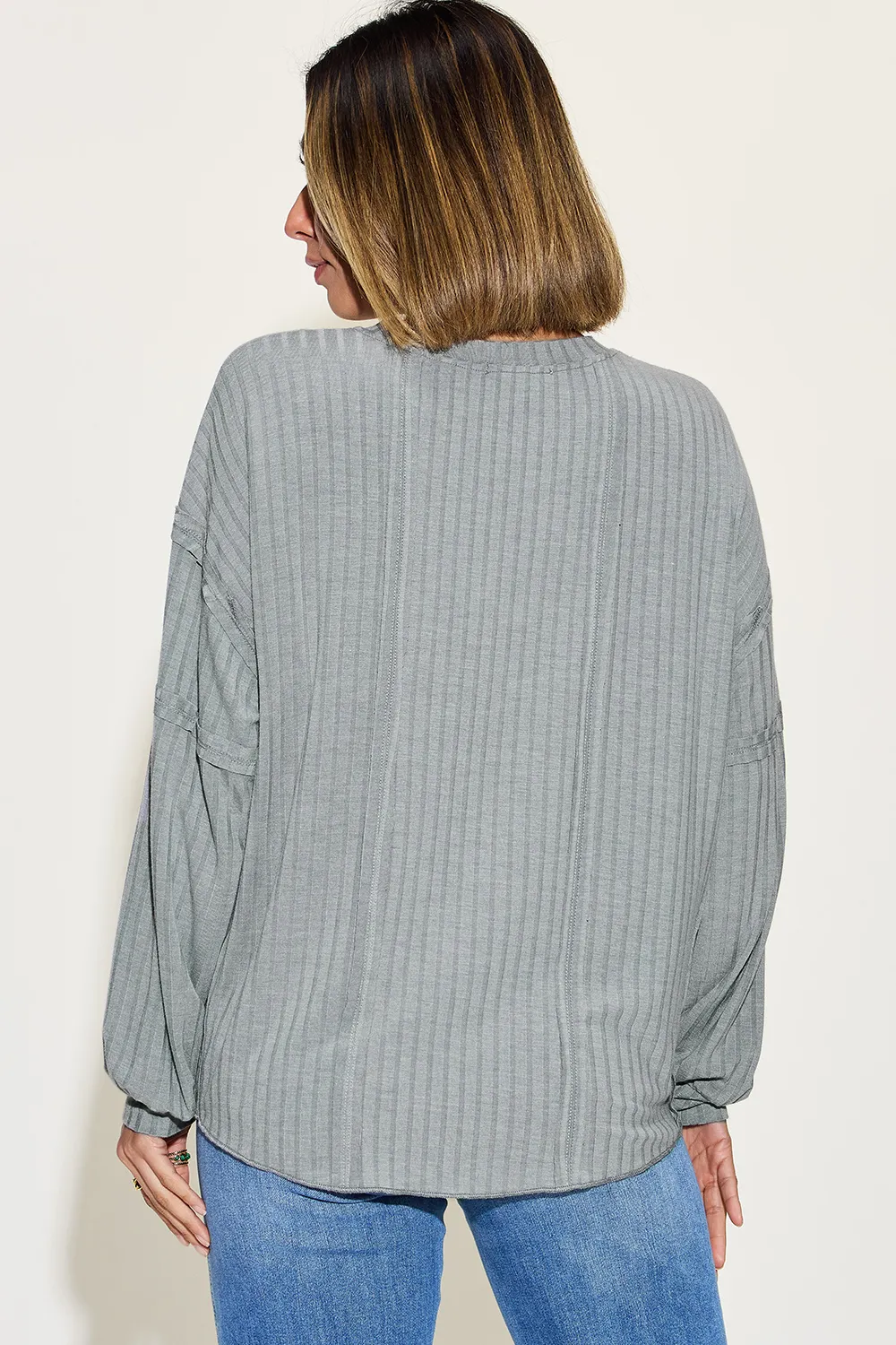Basic Bae Full Size Ribbed Round Neck Long Sleeve T-Shirt - Image 14