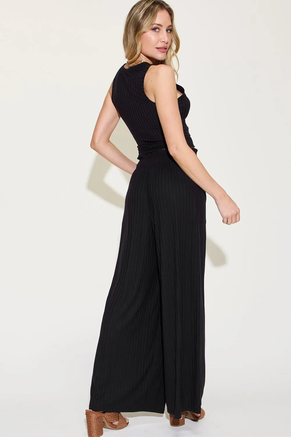Basic Bae Full Size Ribbed Tank and Wide Leg Pants Set - Image 11