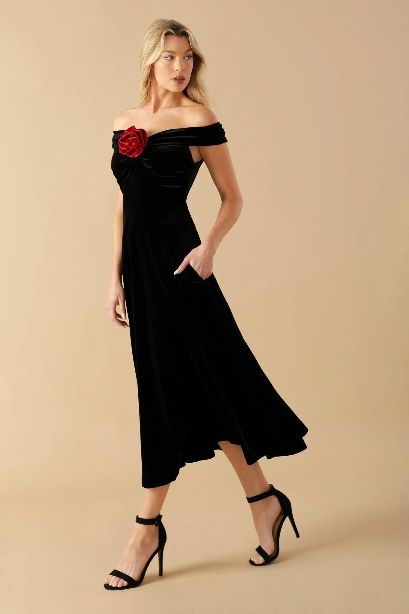 Be There for You Velvet Midi Dress - Image 7