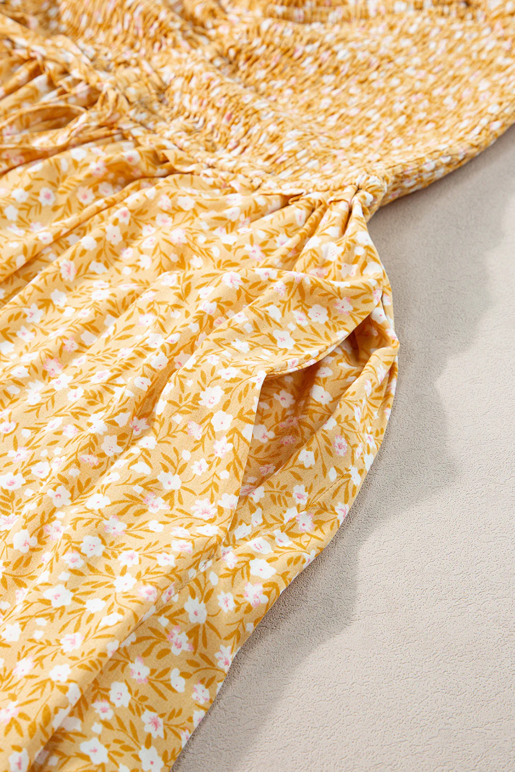 Bea Smocked High Waist Floral Maxi Dress - Image 9