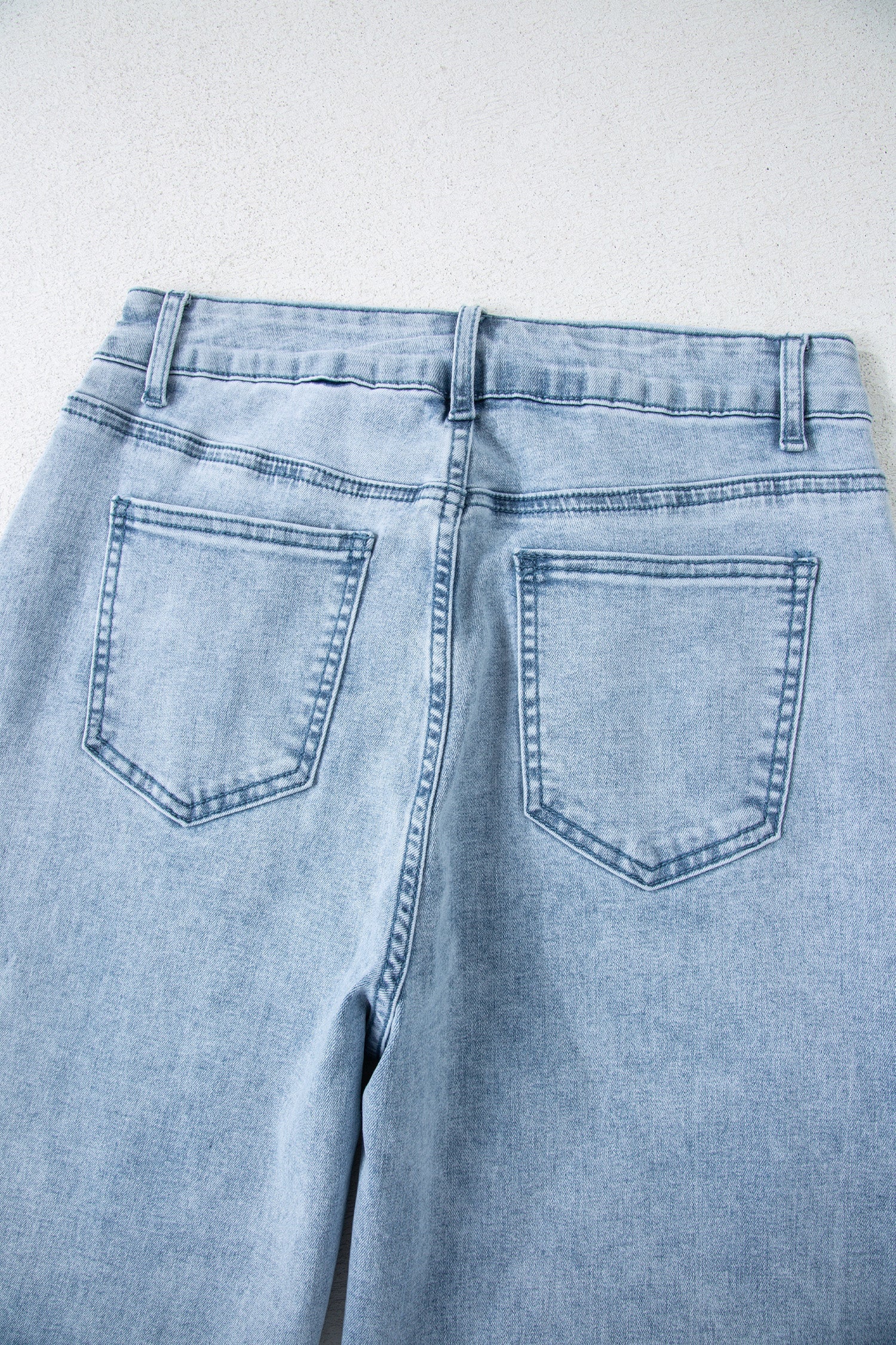 Beau Blue Bow Knot Side Detail Straight Leg Loose Jeans - Image 16