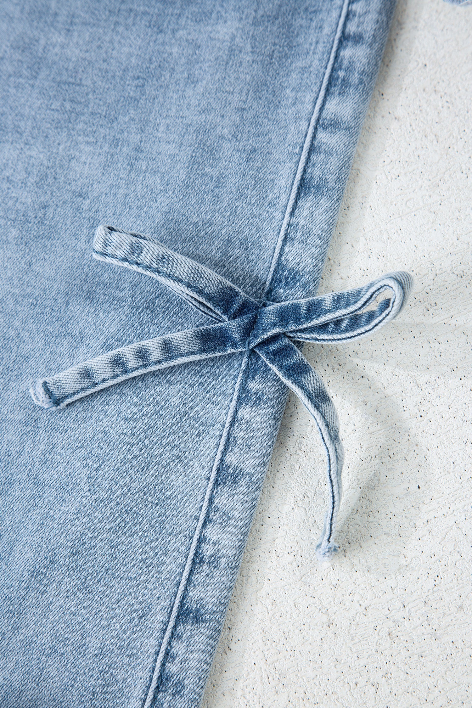 Beau Blue Bow Knot Side Detail Straight Leg Loose Jeans - Image 18