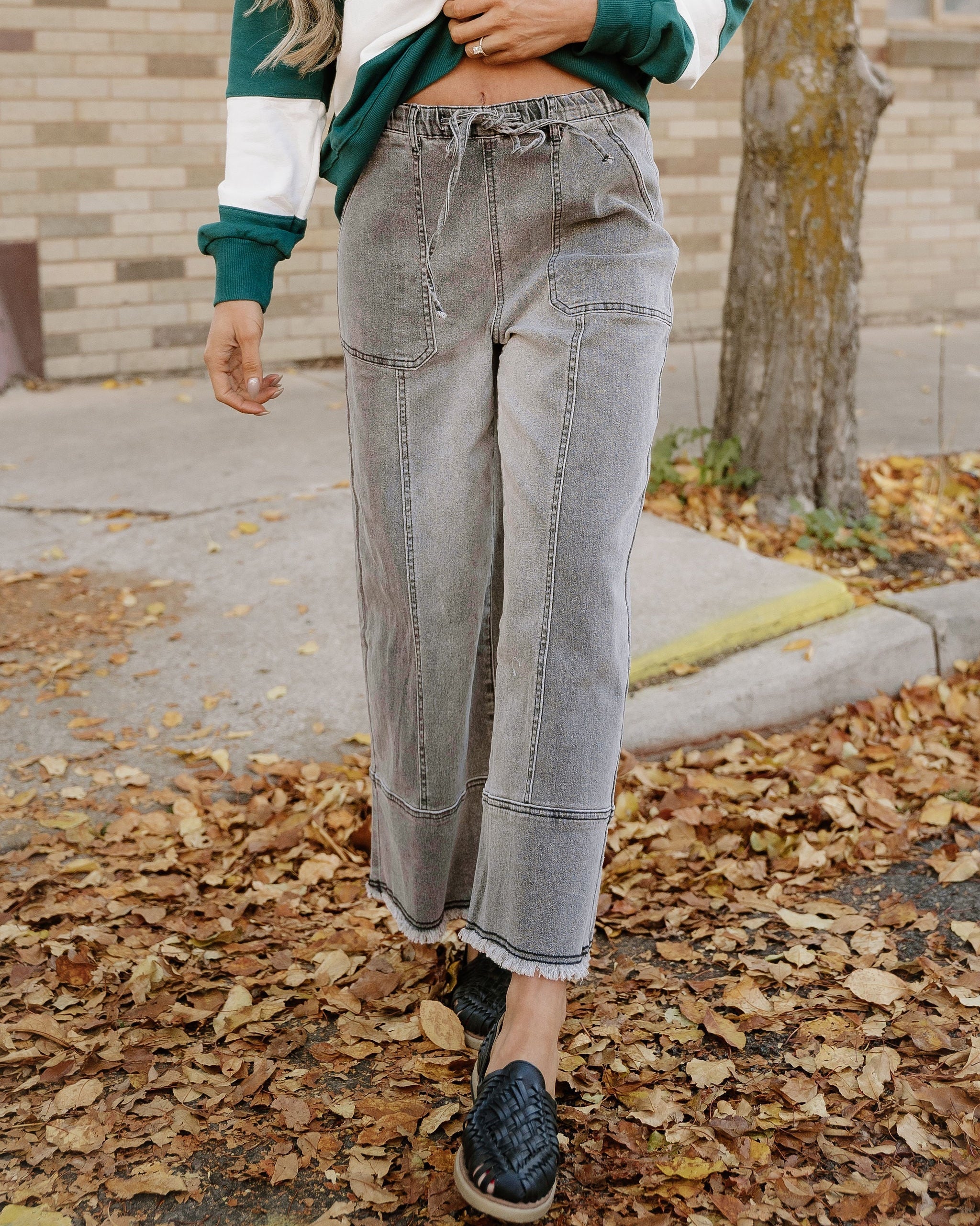 Beau Wide Leg Jeans - Gray Wash - Image 6
