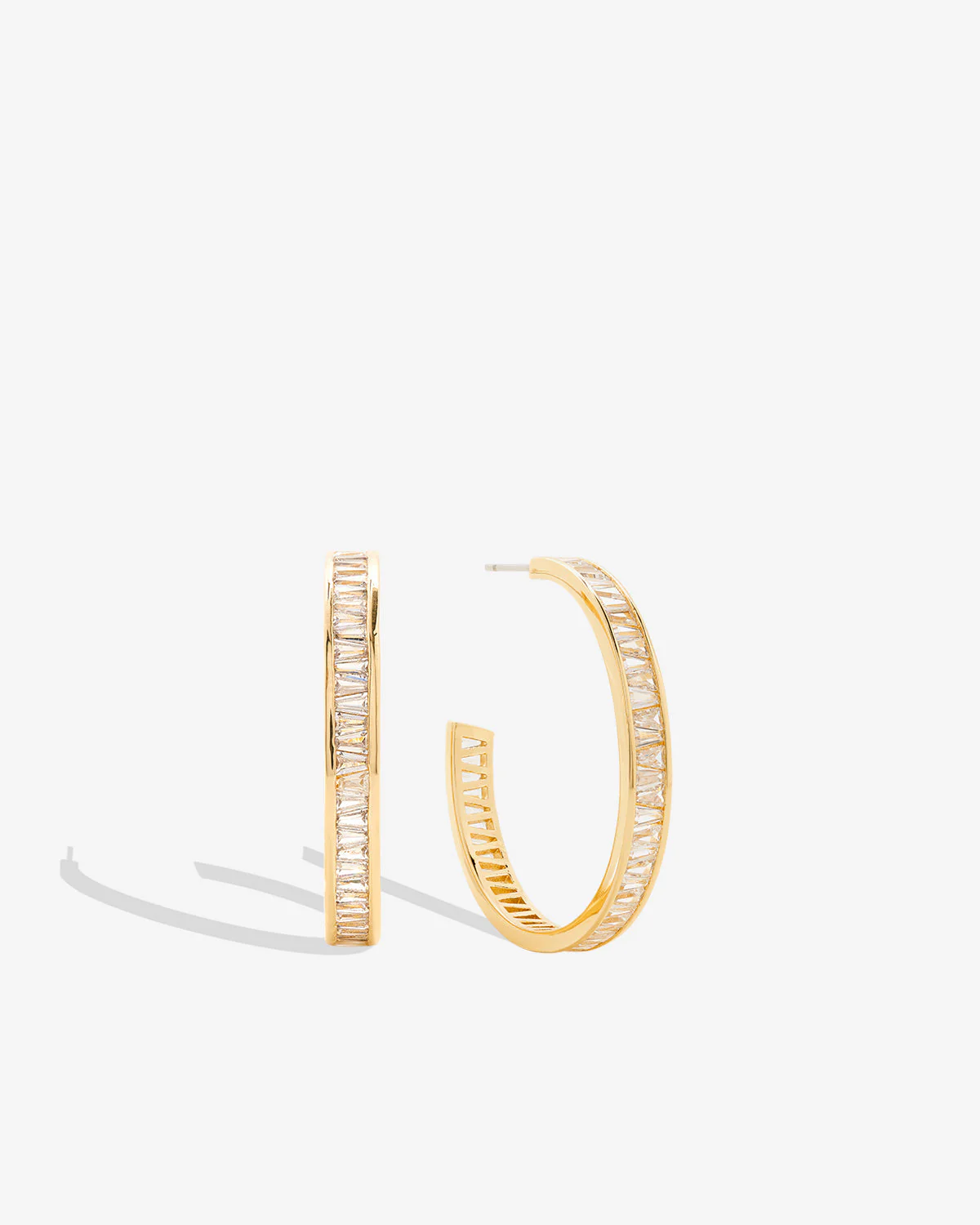 Beautifully Broken Baguette Maxi Hoop Earrings - Image 3
