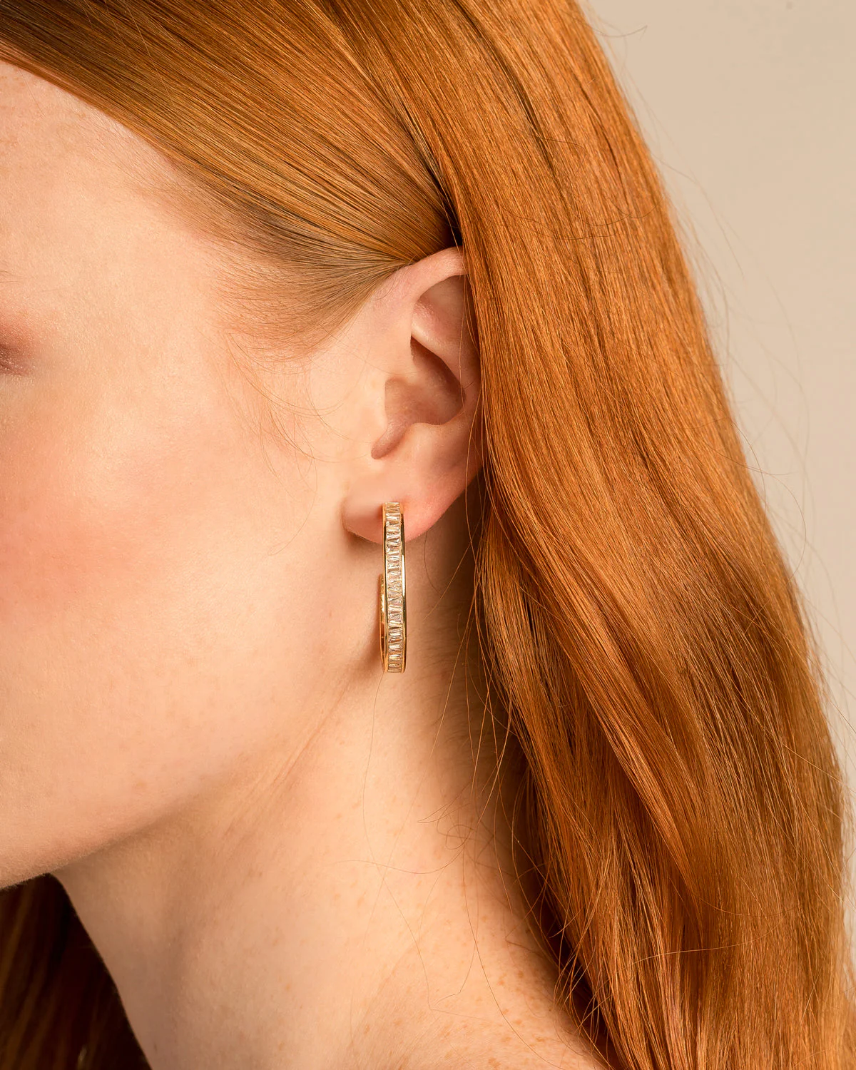 Beautifully Broken Baguette Maxi Hoop Earrings - Image 5