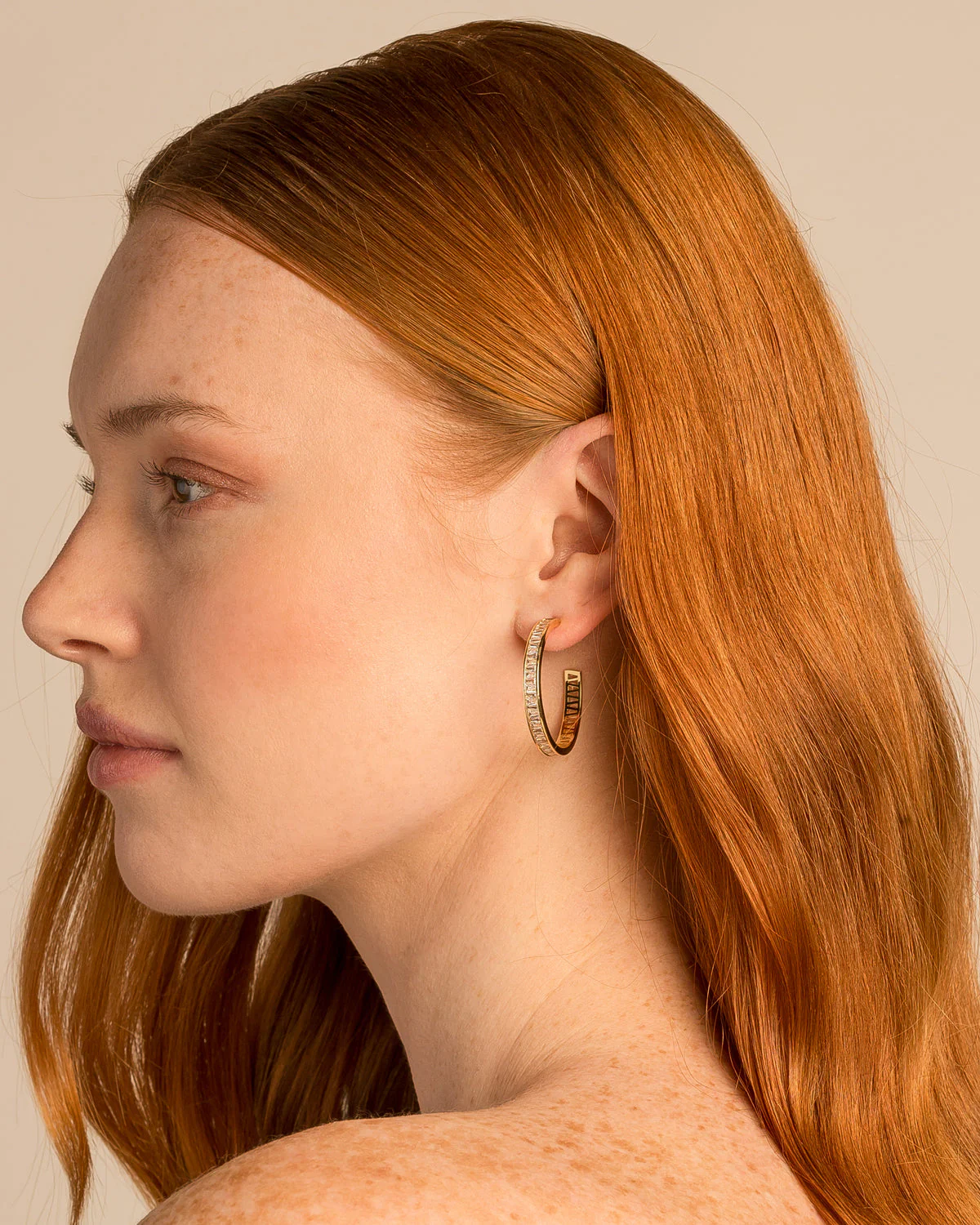 Beautifully Broken Baguette Maxi Hoop Earrings - Image 6