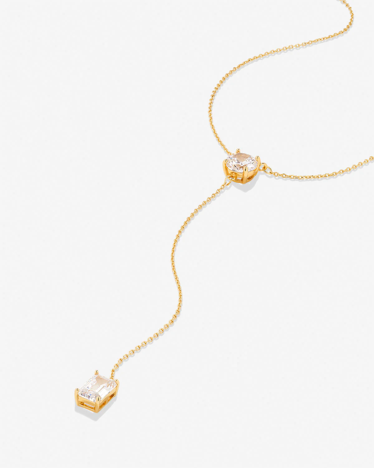 Beautifully Broken Emerald Cut Lariat Necklace - Image 3