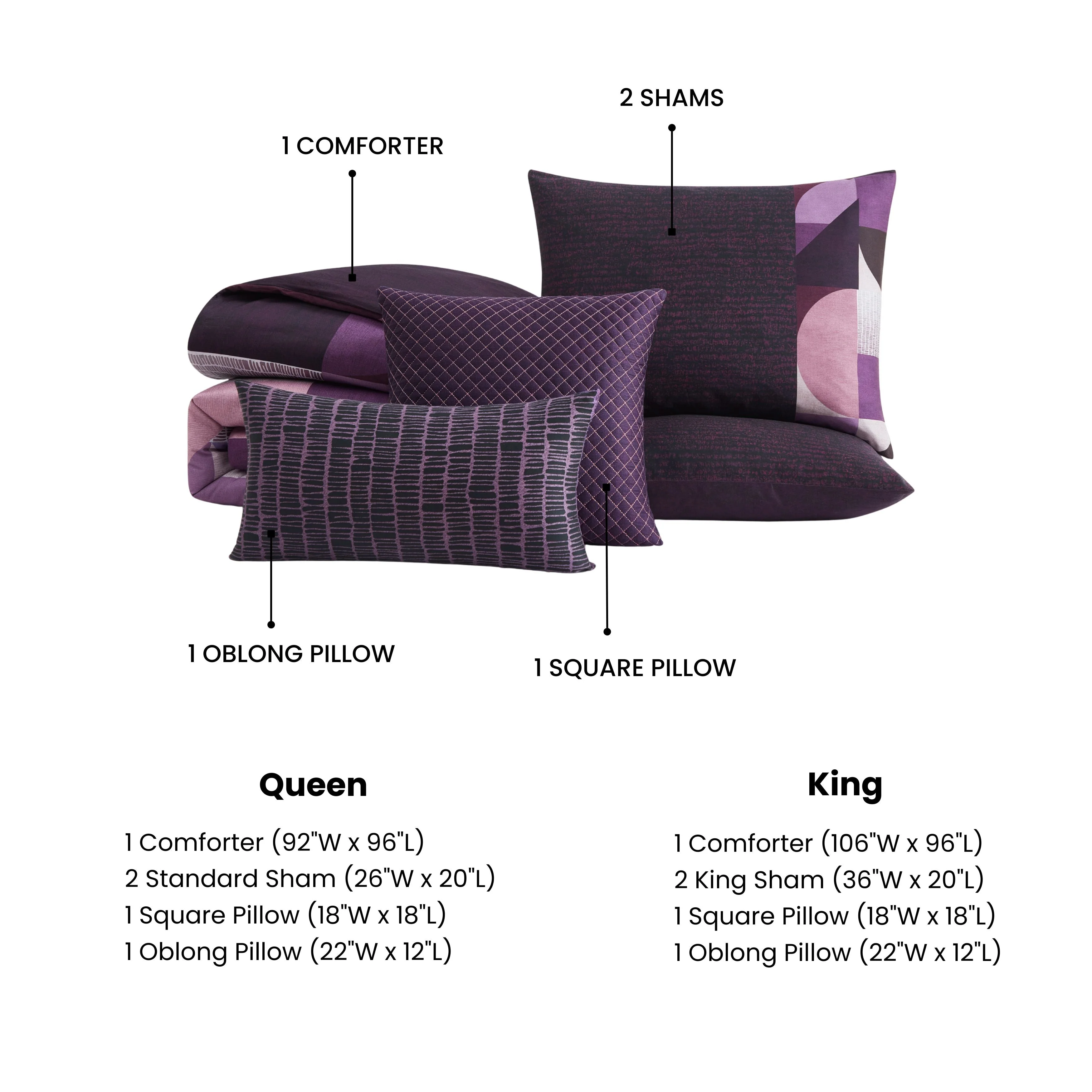 Bebejan Orchid Matrix 5 Piece Reversible Comforter Set - Image 11