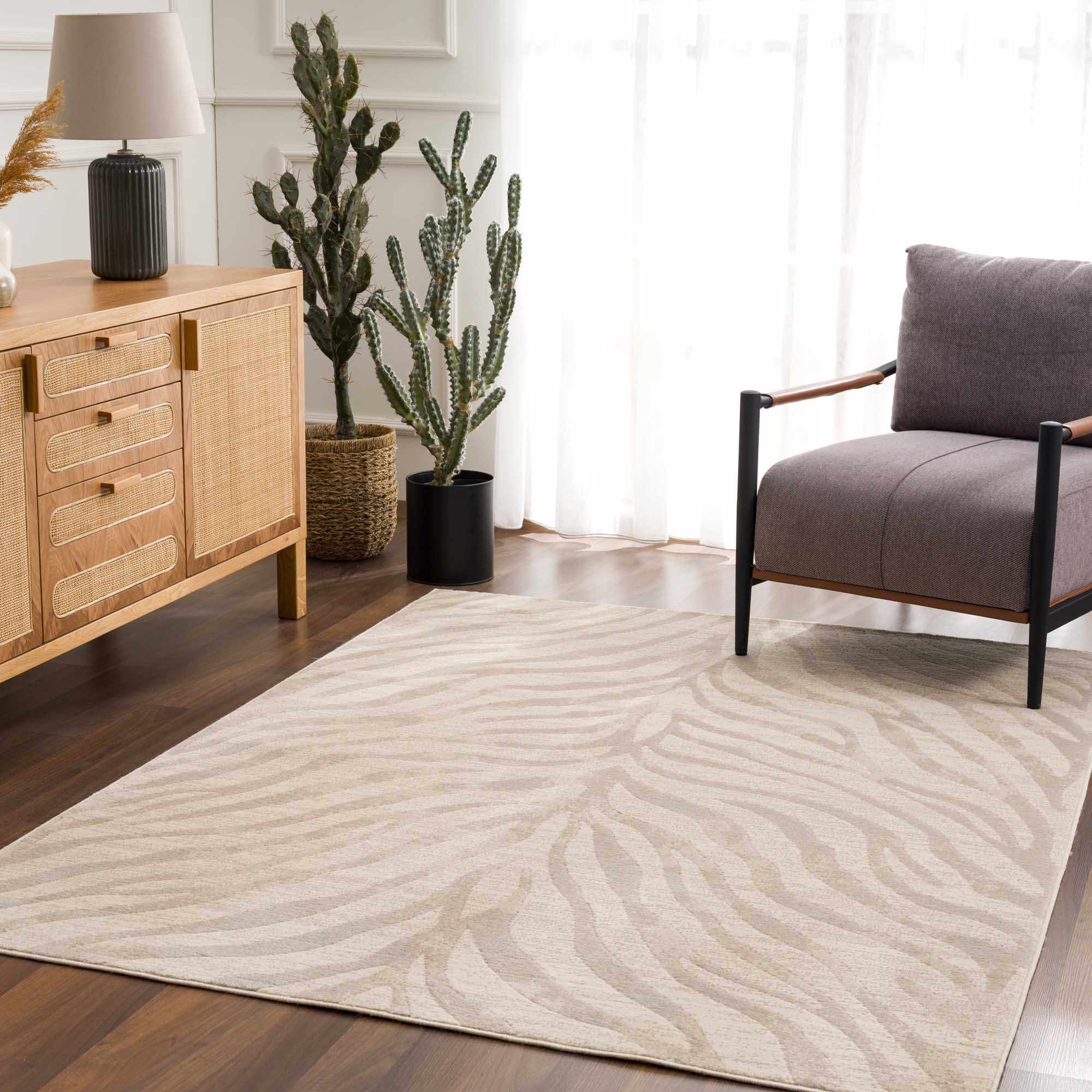 Beige Manteca Zebra Print Area Rug - Image 3