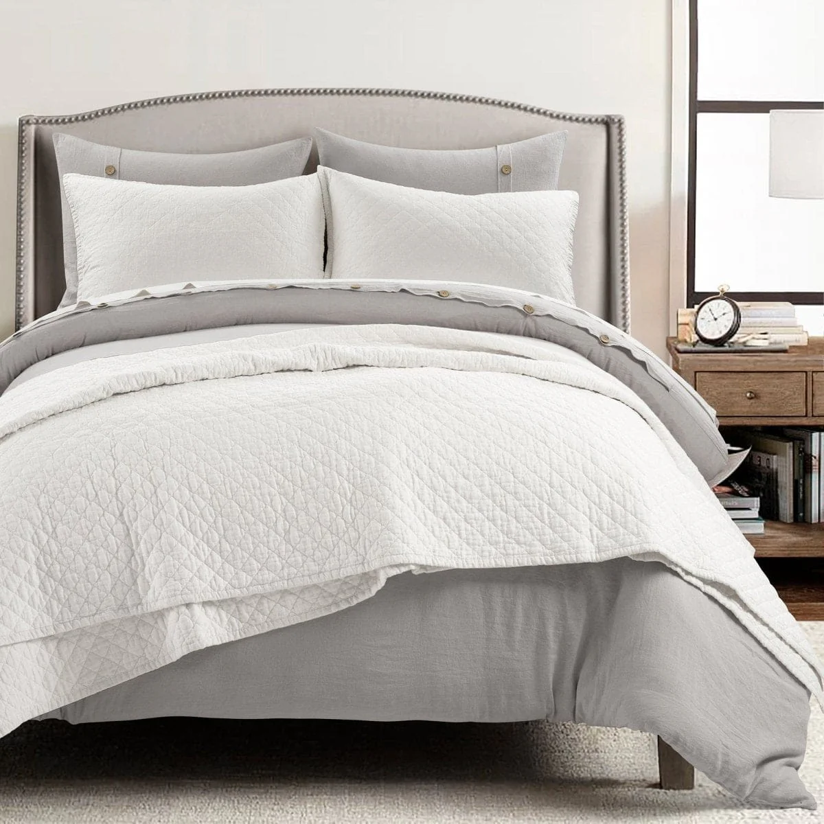 Belgian Flax Linen Rich Cotton Blend Quilt 3 Piece Set - Image 3