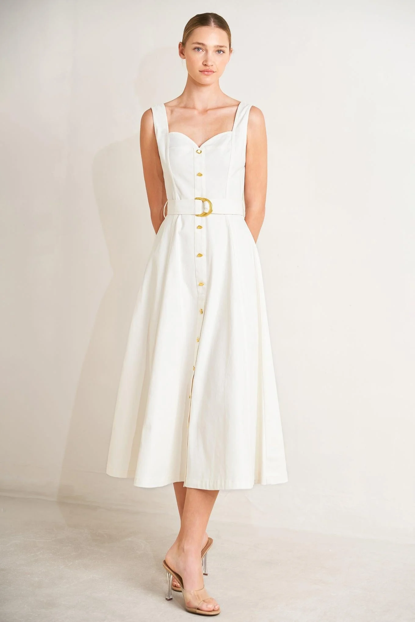 Bella Portofino Woven Midi Dress - Image 5