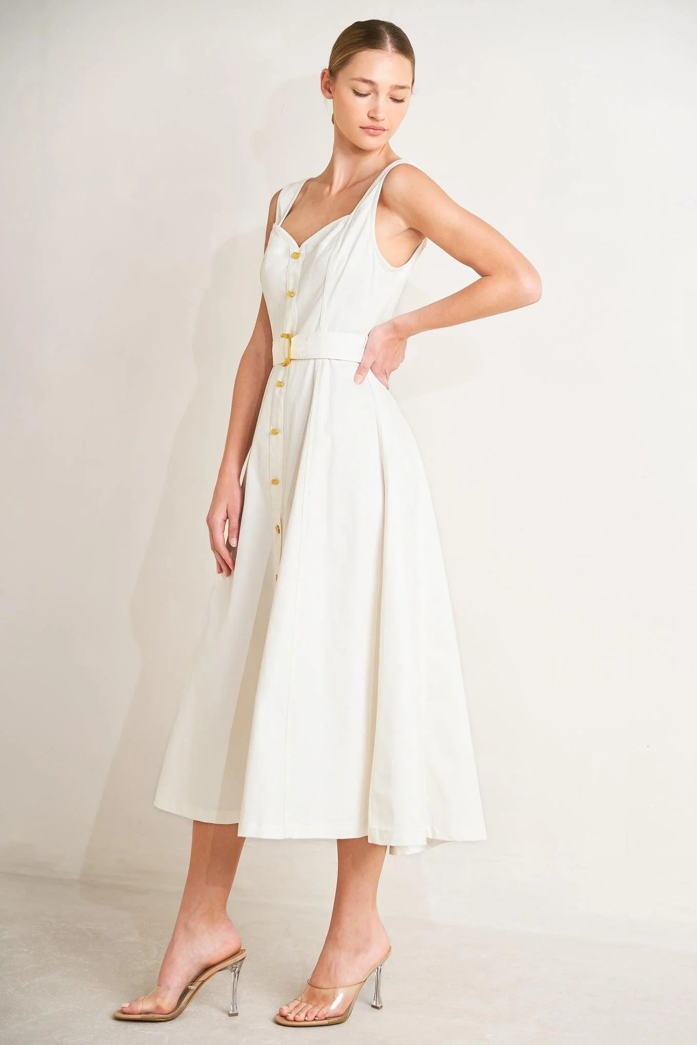 Bella Portofino Woven Midi Dress - Image 6
