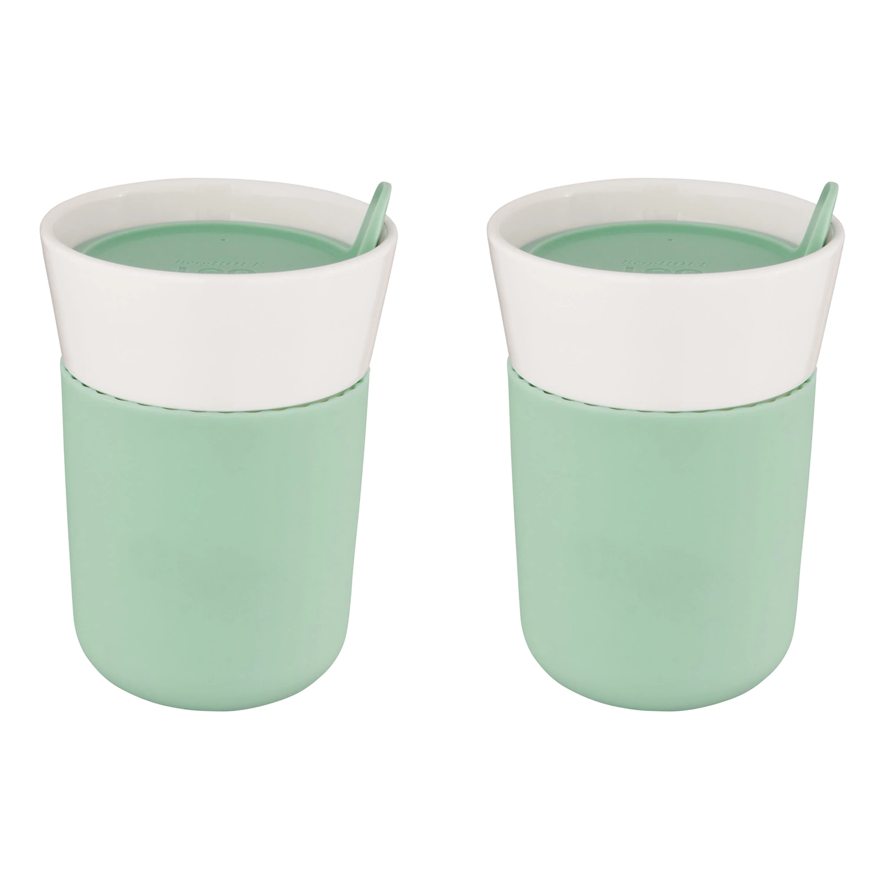 BergHOFF Leo 11.16oz. Porcelain Travel Mug, Green, Set of 2