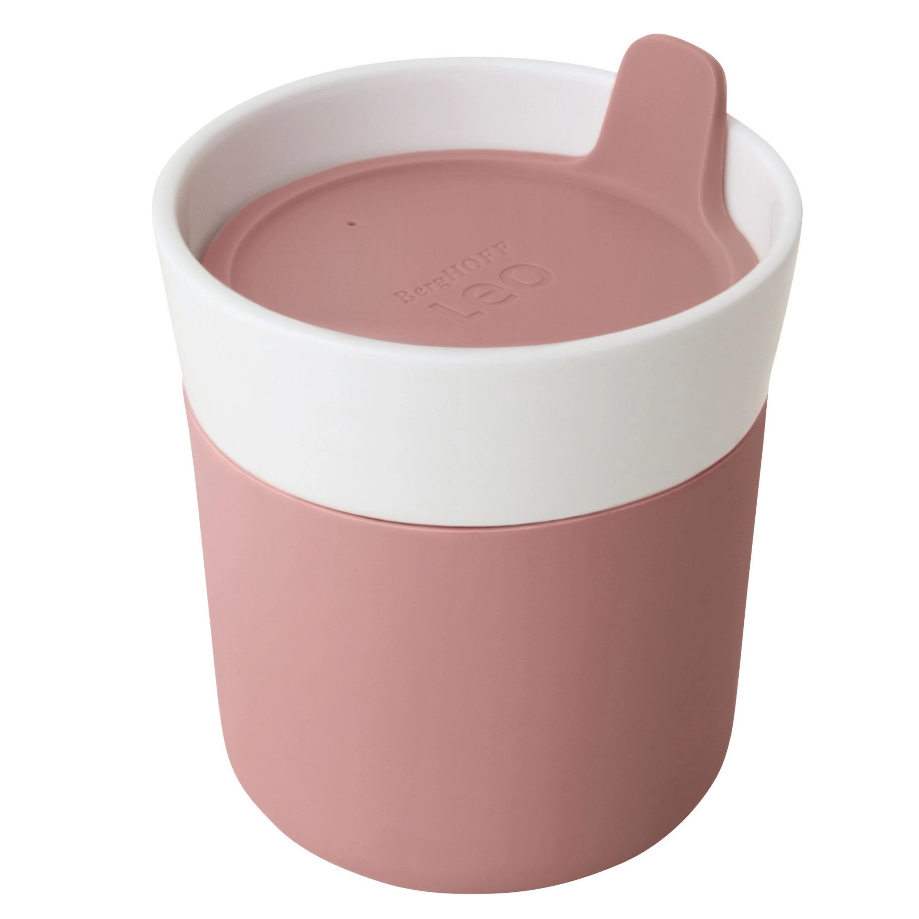 BergHOFF Leo 8.32oz Porcelain Travel Mug, Pink