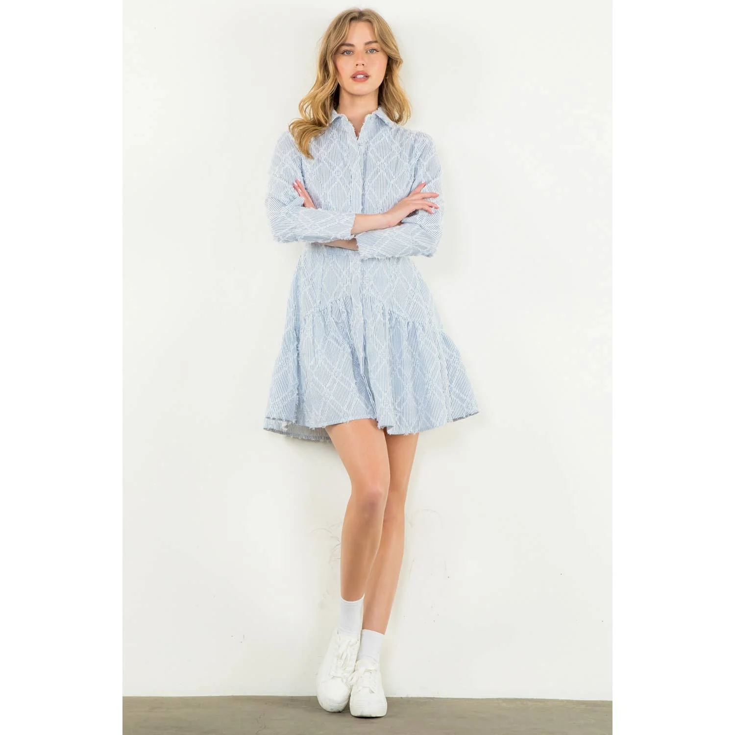 Berkley - Striped Fringe Detail Dress - Image 3