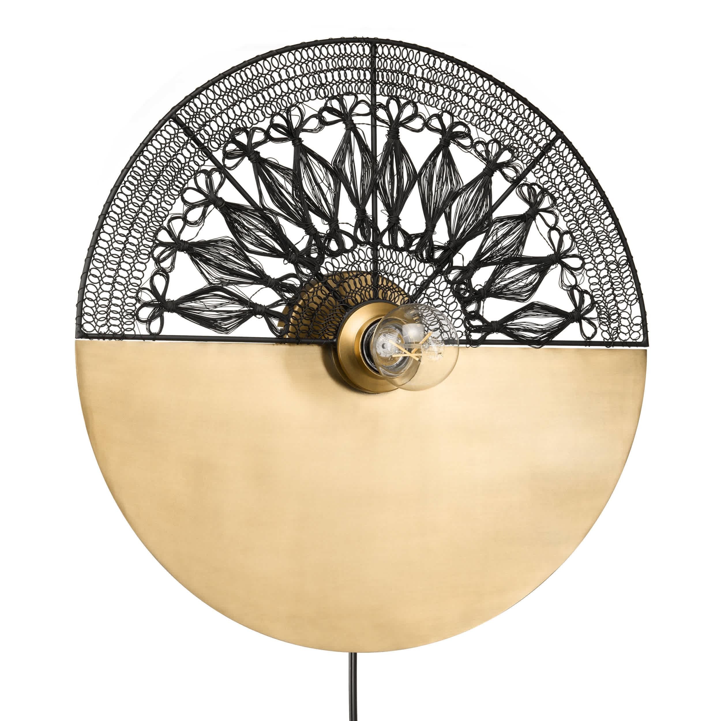 River of Goods Black and Gold Round Wall Lamp - Image 6