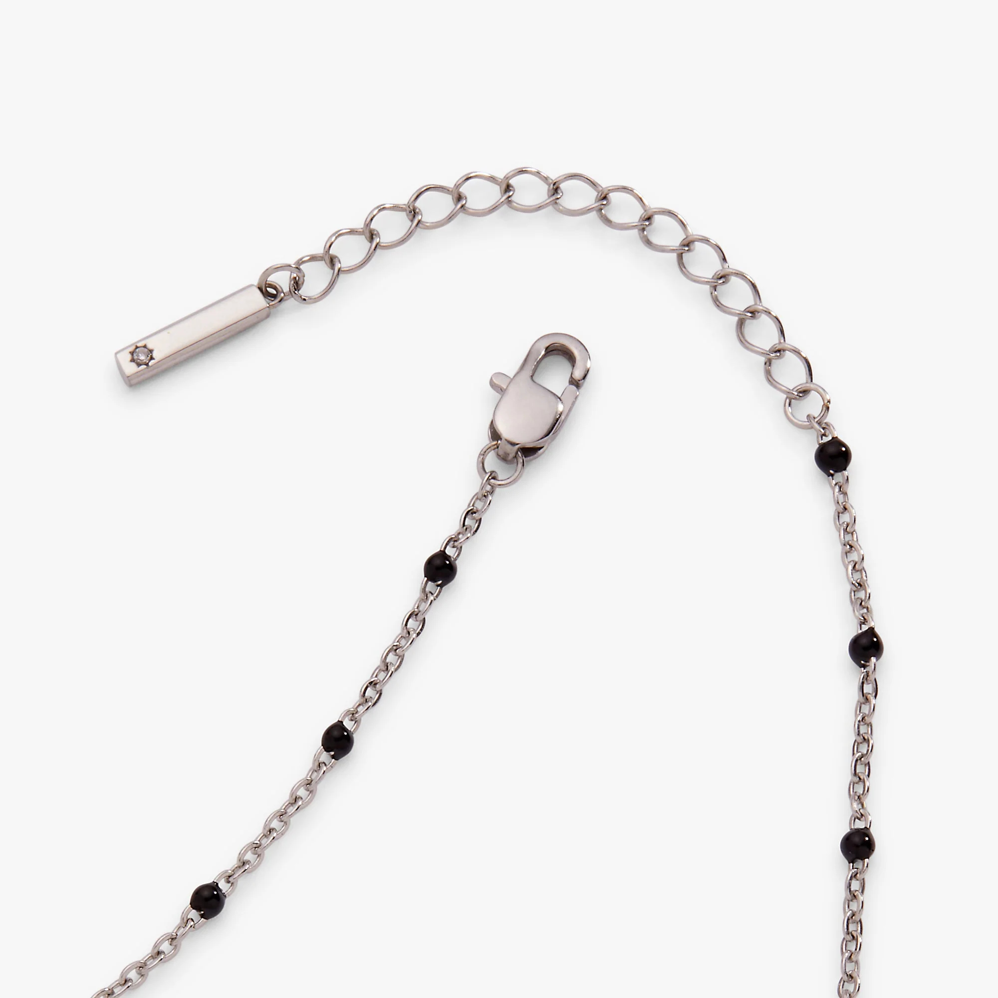 Black Enameled Chain Coin Station Anklet - Image 8