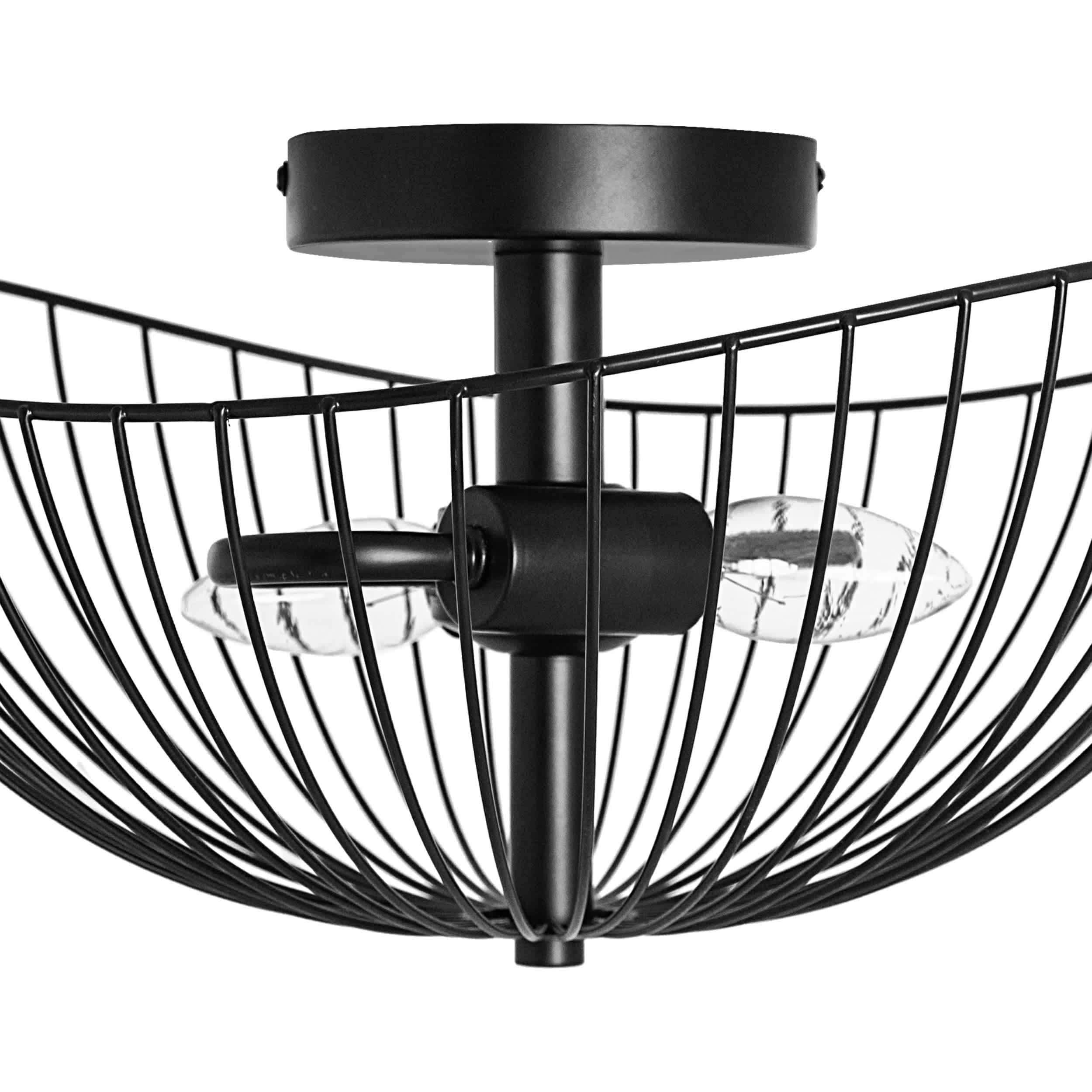 River of Goods Black Painted Metal Bowl Shade Ceiling Light - Image 8