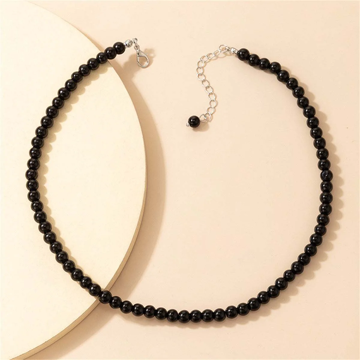 Black Quartz Beaded Choker Necklace - Image 3