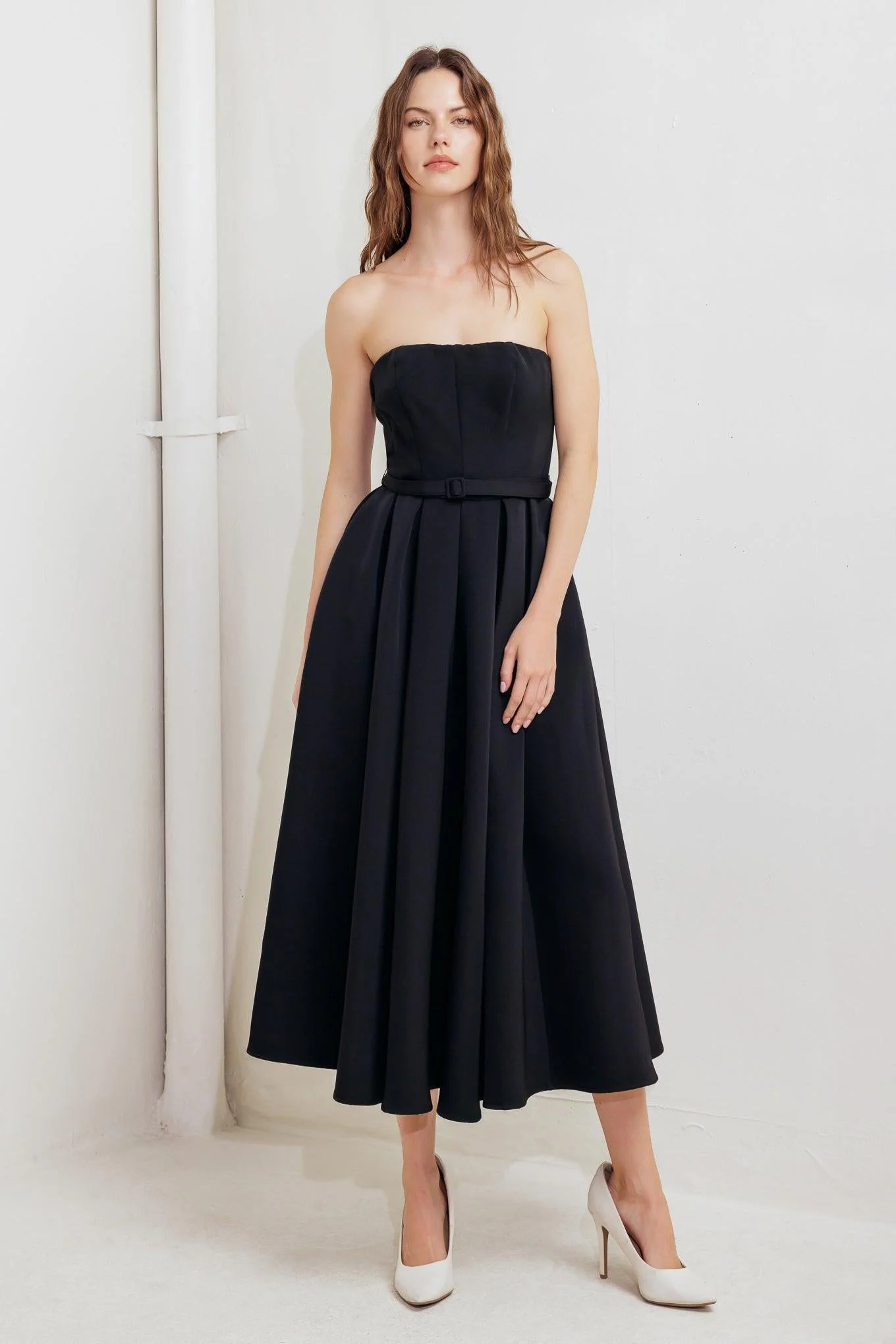 Black Tie Muse Woven Midi Dress - Image 3