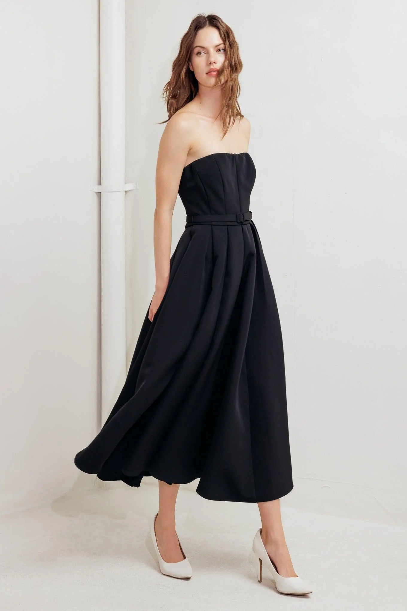 Black Tie Muse Woven Midi Dress - Image 5