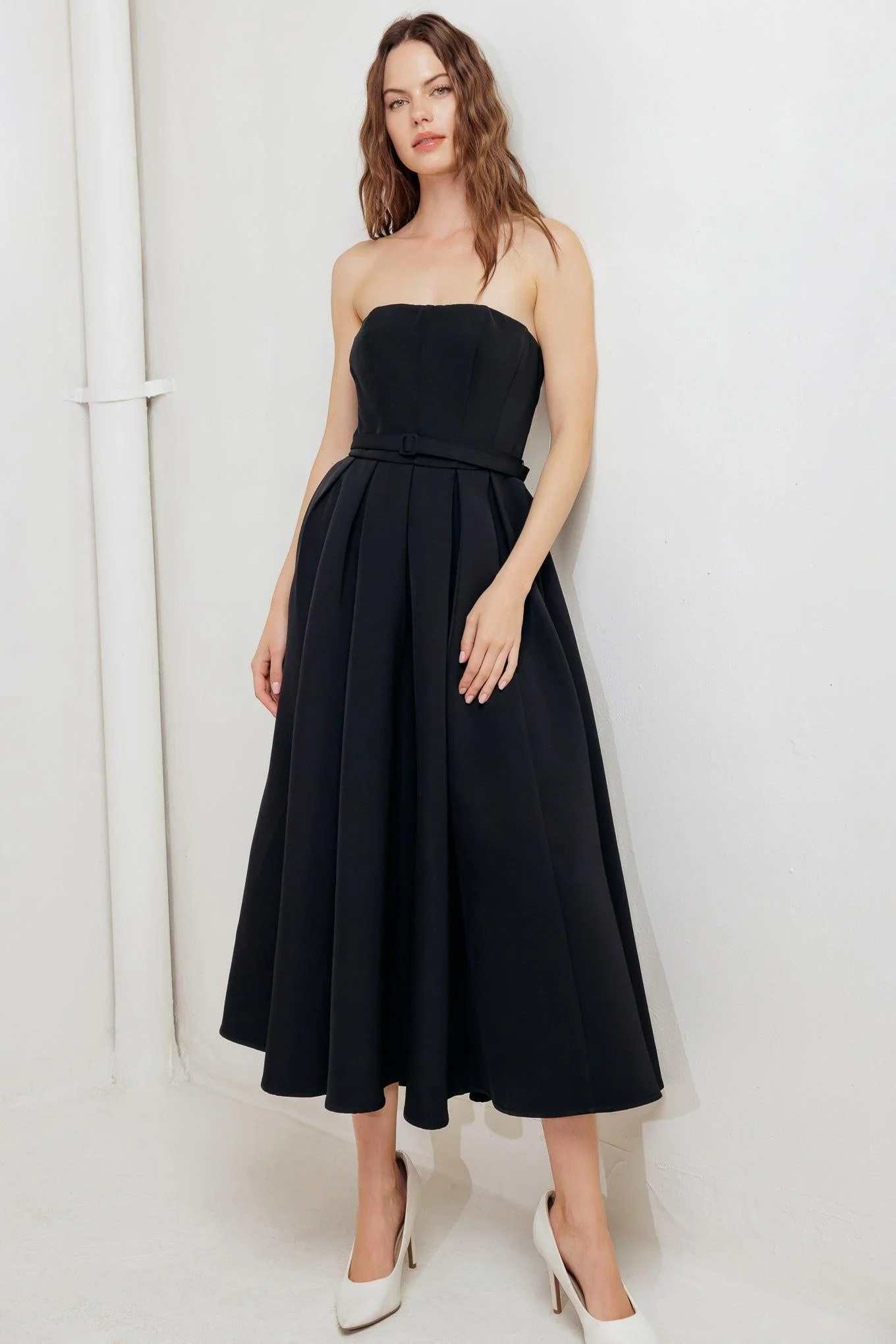 Black Tie Muse Woven Midi Dress - Image 6
