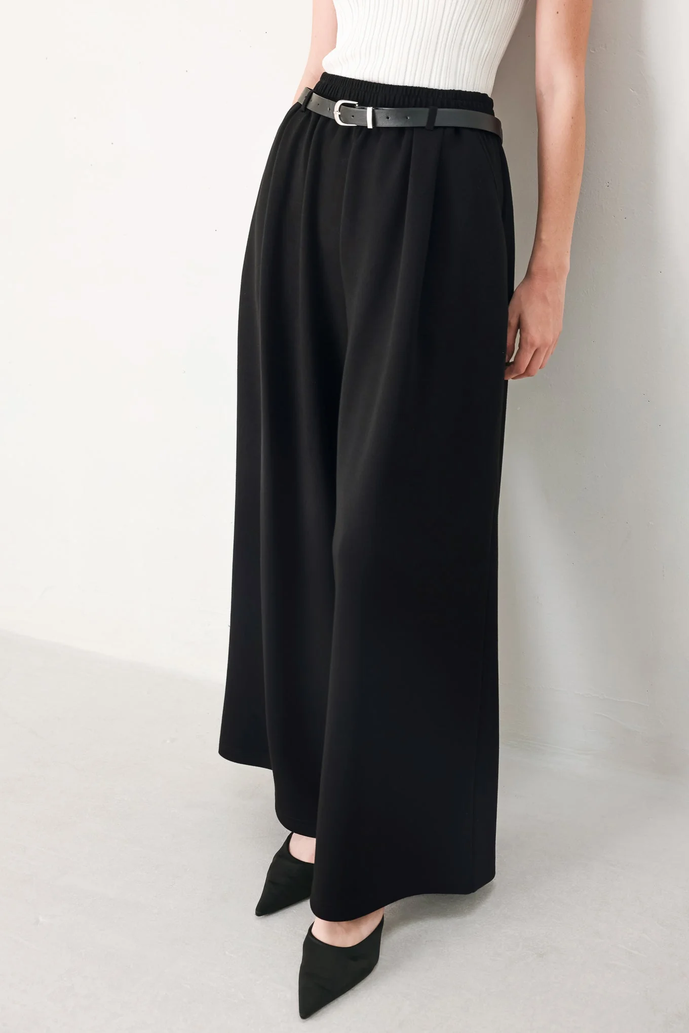 Black Tie Palazzo Wide Leg Pants - Image 5