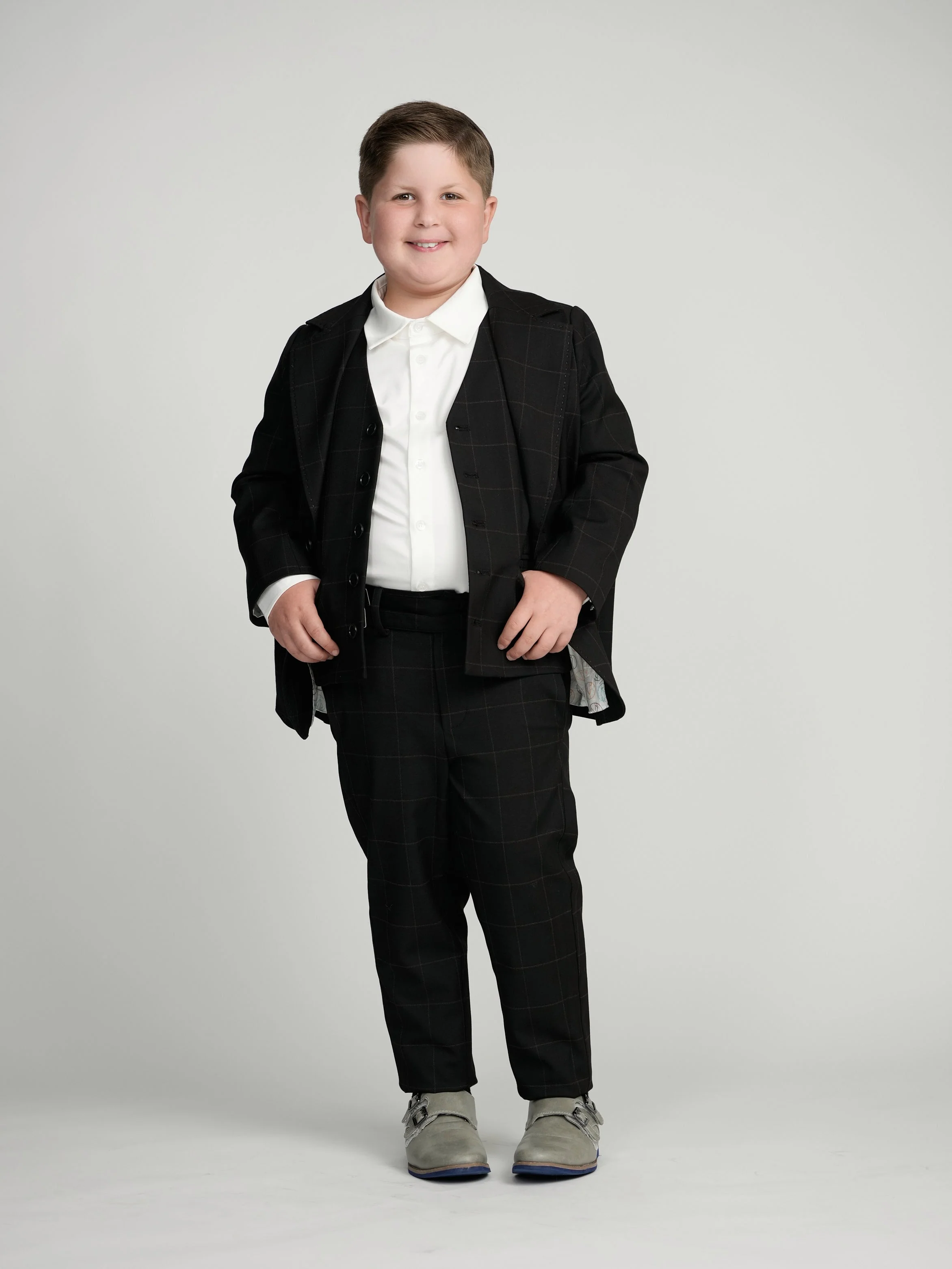 Black Windowpane Dress Blazer - Image 4