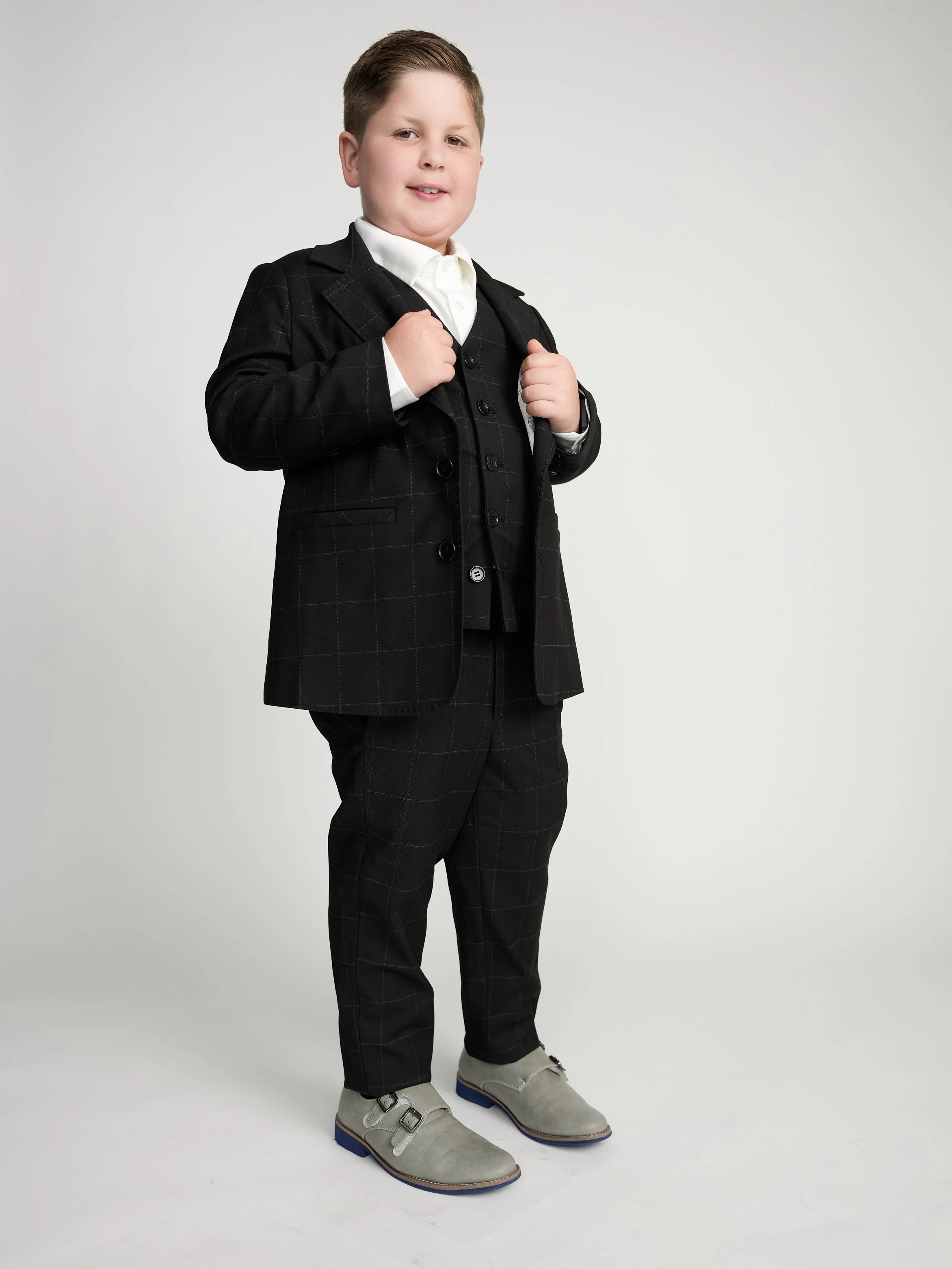 Black Windowpane Dress Vest - Image 3