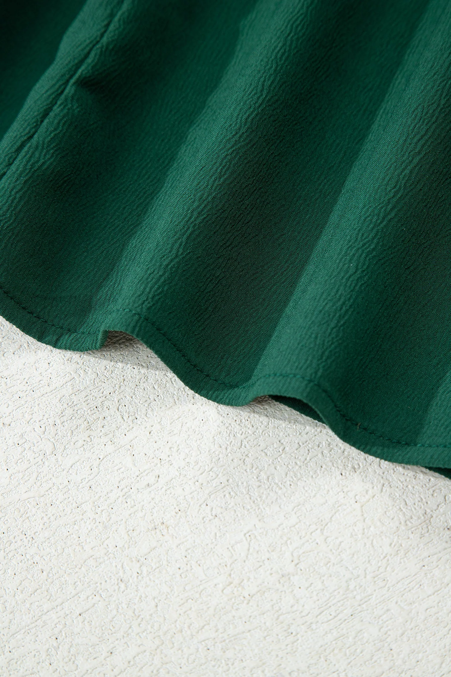Blackish Green Solid Long Sleeve Button V Neck Tiered Maxi Dress - Image 19