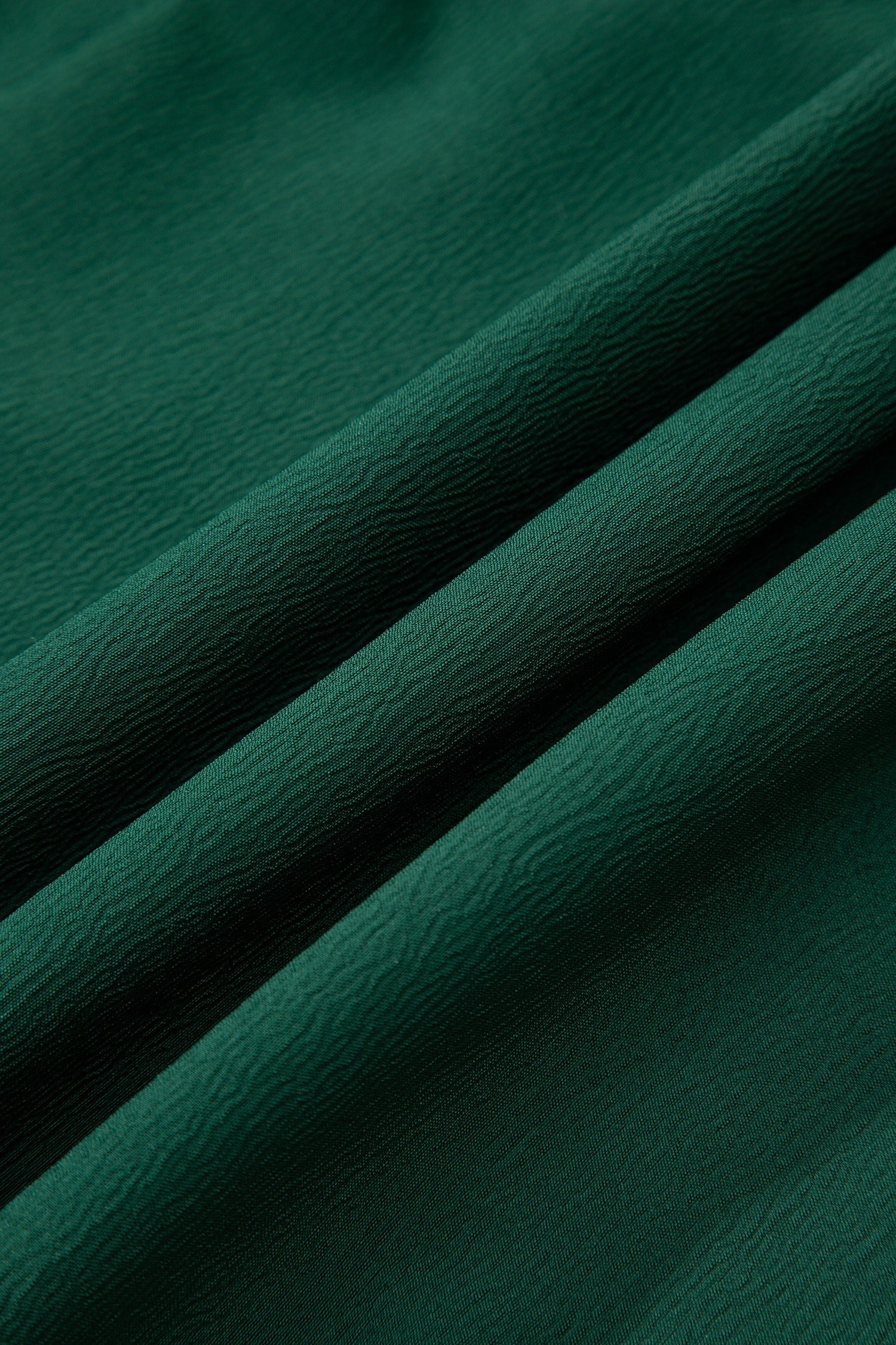 Blackish Green Solid Long Sleeve Button V Neck Tiered Maxi Dress - Image 21