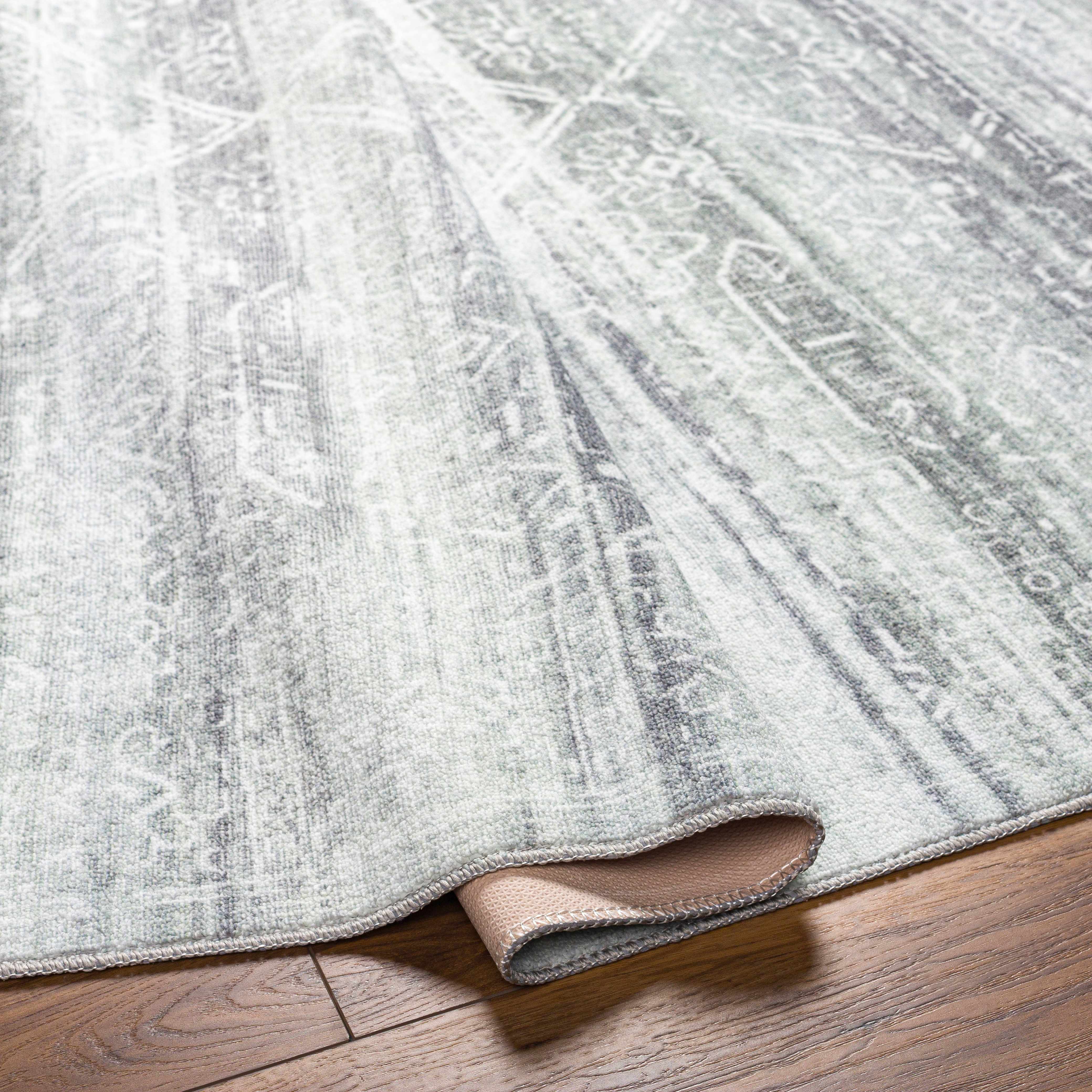 Blake Light Gray Washable Area Rug - Image 6