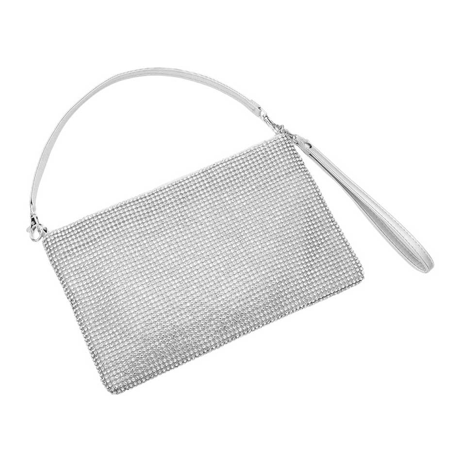Bling Flat Clutch Crossbody Bag - Image 5
