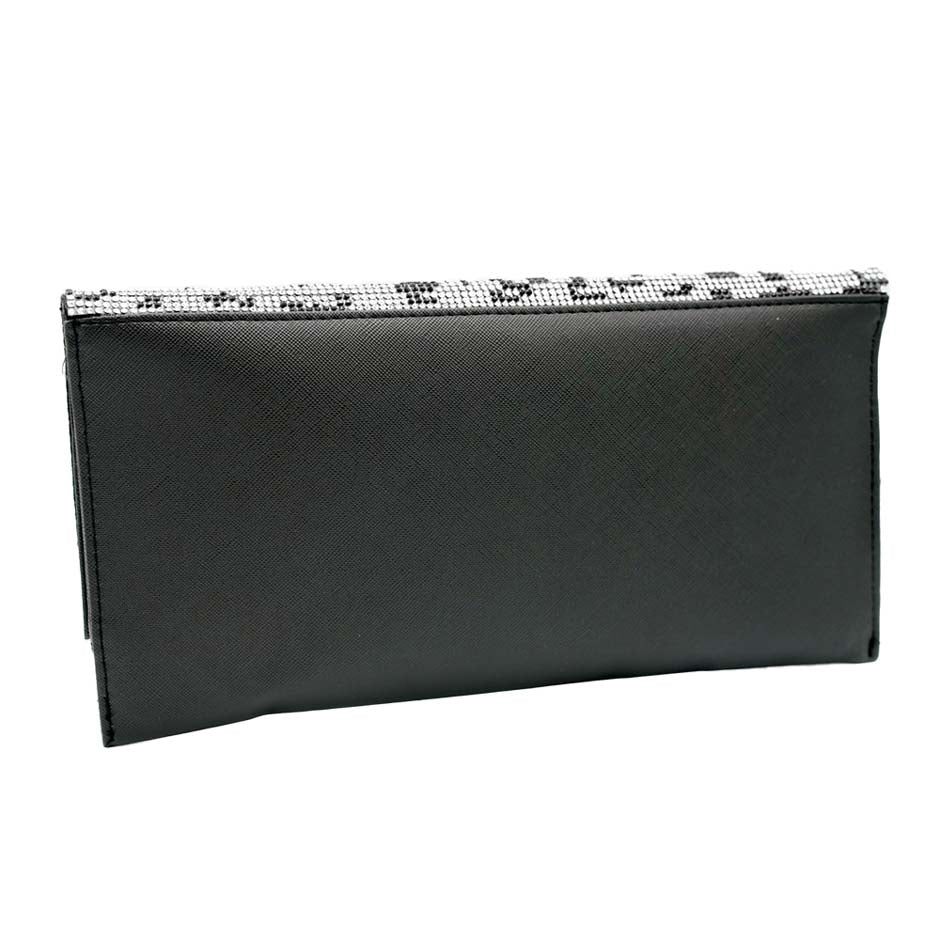Bling Leopard Patterned Evening Clutch Crossbody Bag - Image 6