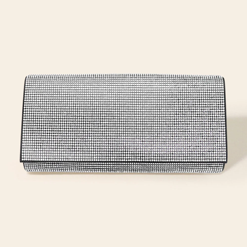 Bling Solid Evening Clutch Crossbody Bag - Image 23