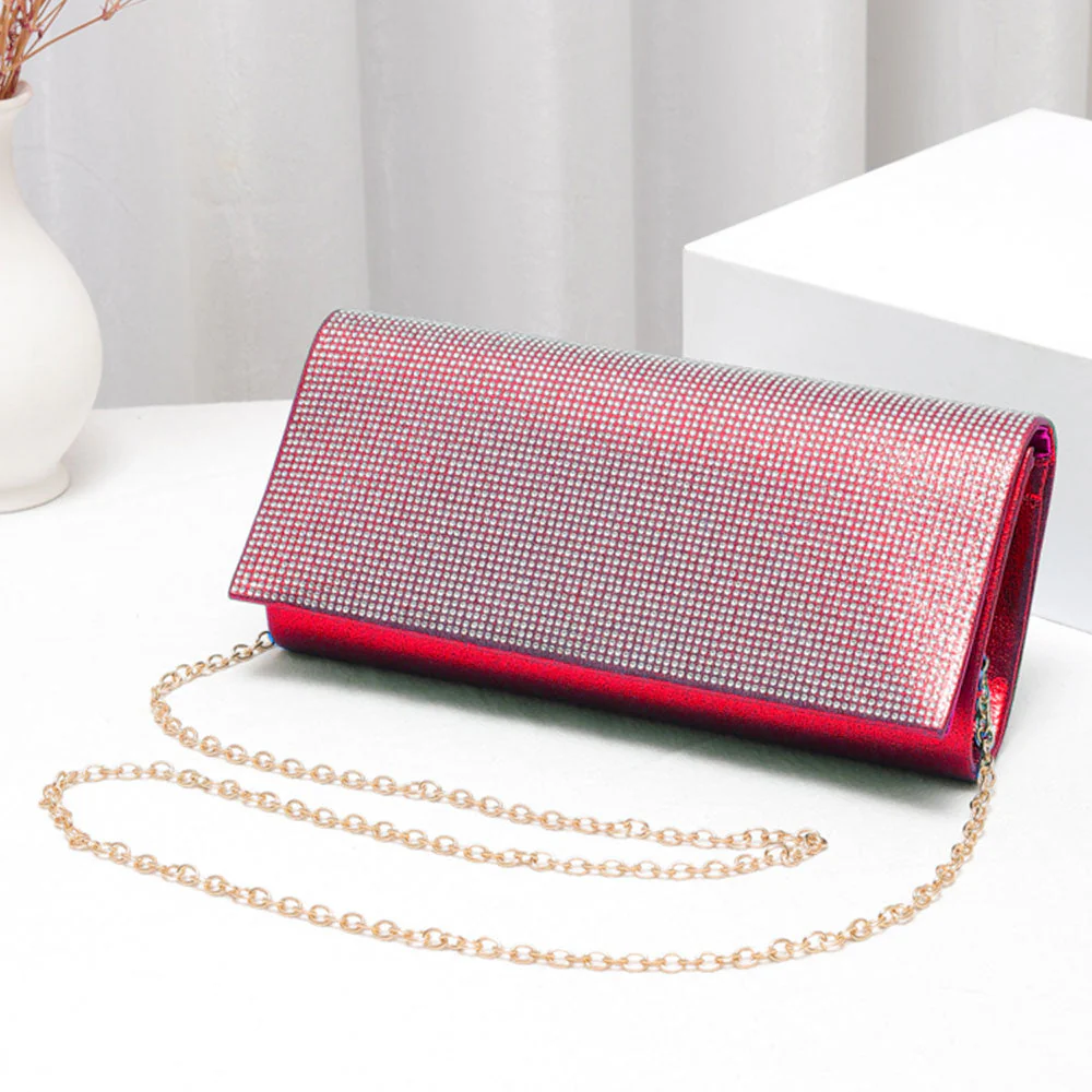 Bling Solid Evening Clutch Crossbody Bag - Image 28