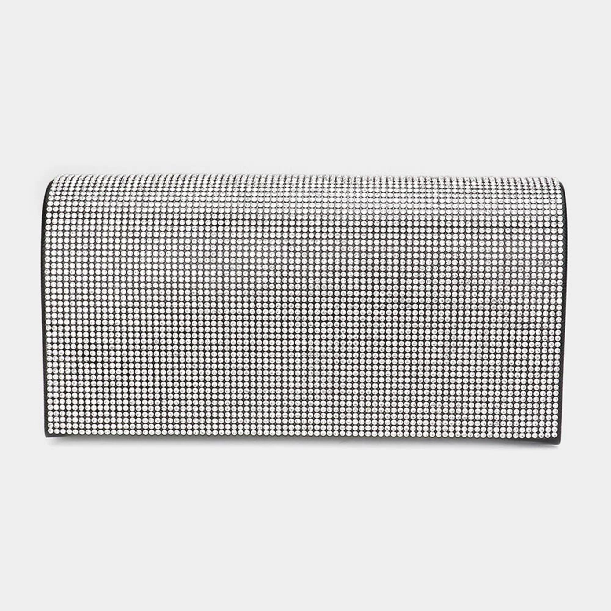 Bling Solid Evening Clutch Crossbody Bag - Image 4