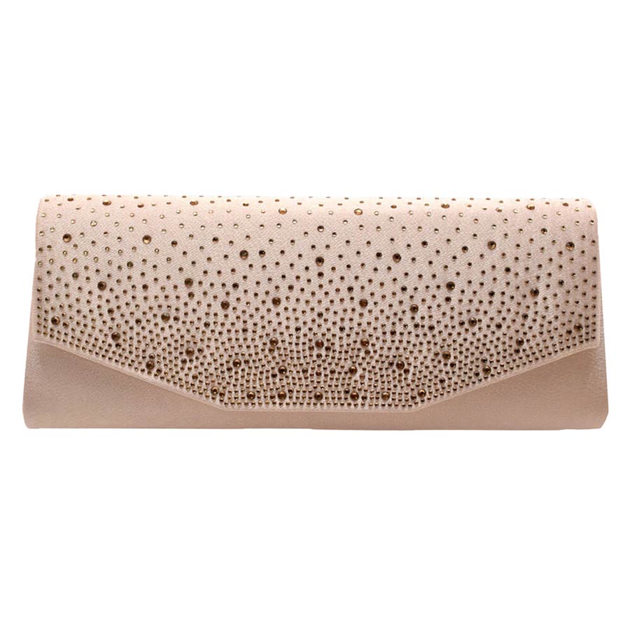 Bling Solid Rectangle Evening Clutch Crossbody Bag - Image 2