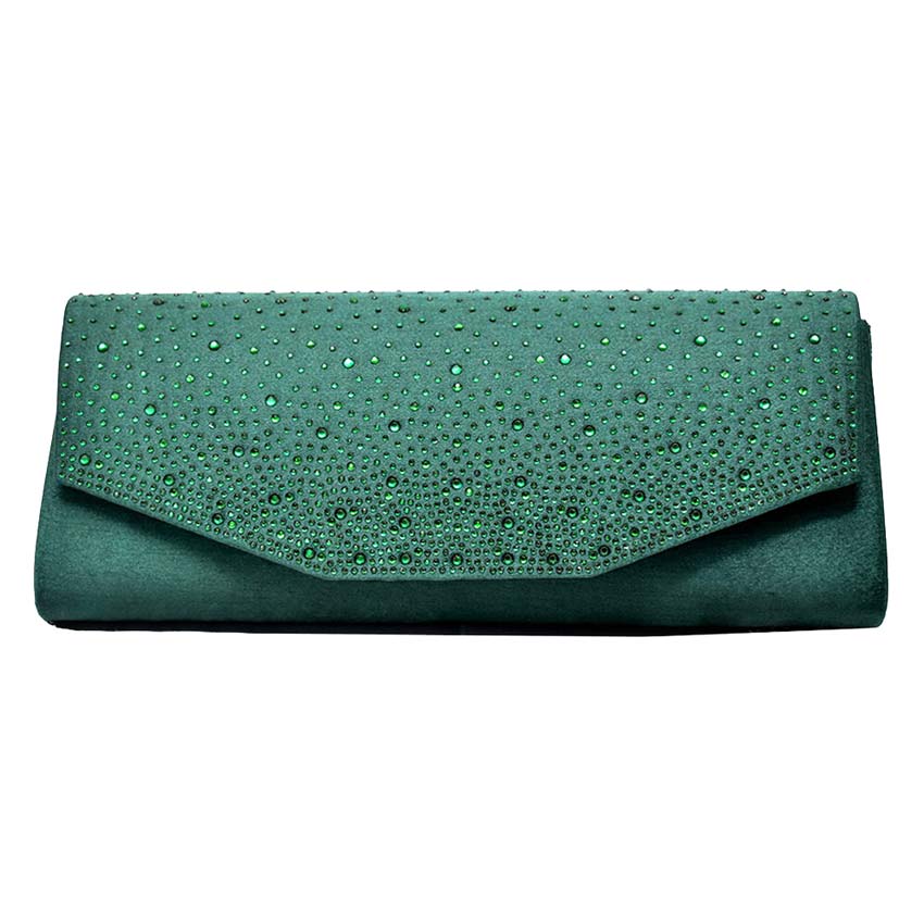 Bling Solid Rectangle Evening Clutch Crossbody Bag - Image 5